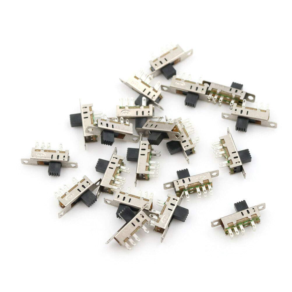 20pcs SS23E04 Double Toggle Switch 8 Pins DP3T Handle Length 5mm Slide Swit Switch Accessories