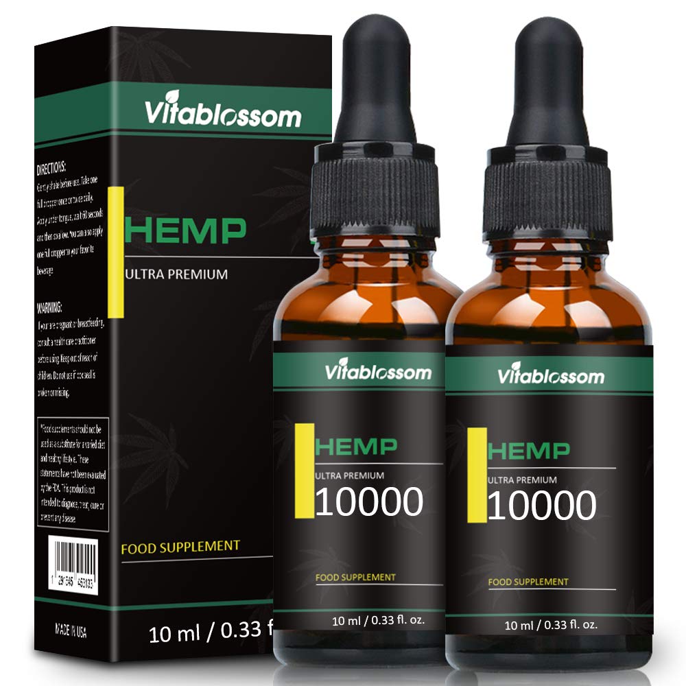 Premium Natural Oil Drops --- Vegan, Omega 3-6-9, Immune System (10ML 10000MG 2PACK)