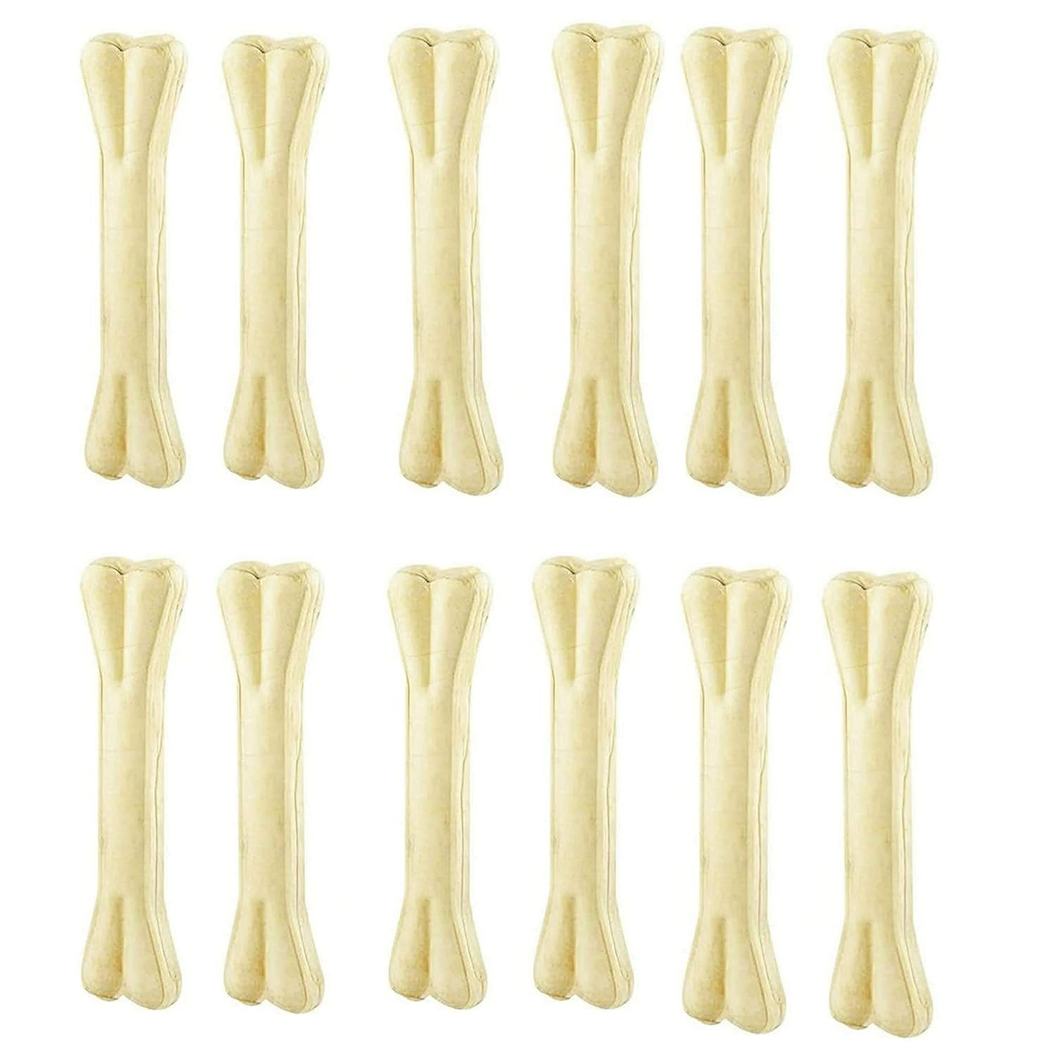 MS Pet House Dog Chew Bones for Medium Dogs 5 Inch 12 Pcs. Rawhide Pressed Bone Calcium Treat for All Life Stages and All Breed Size Dogs.