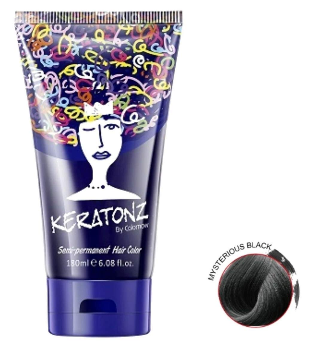 KERATONZ SEMI-PERMANENT HAIR COLOR 180ml (MYSTERIOUS BLACK)