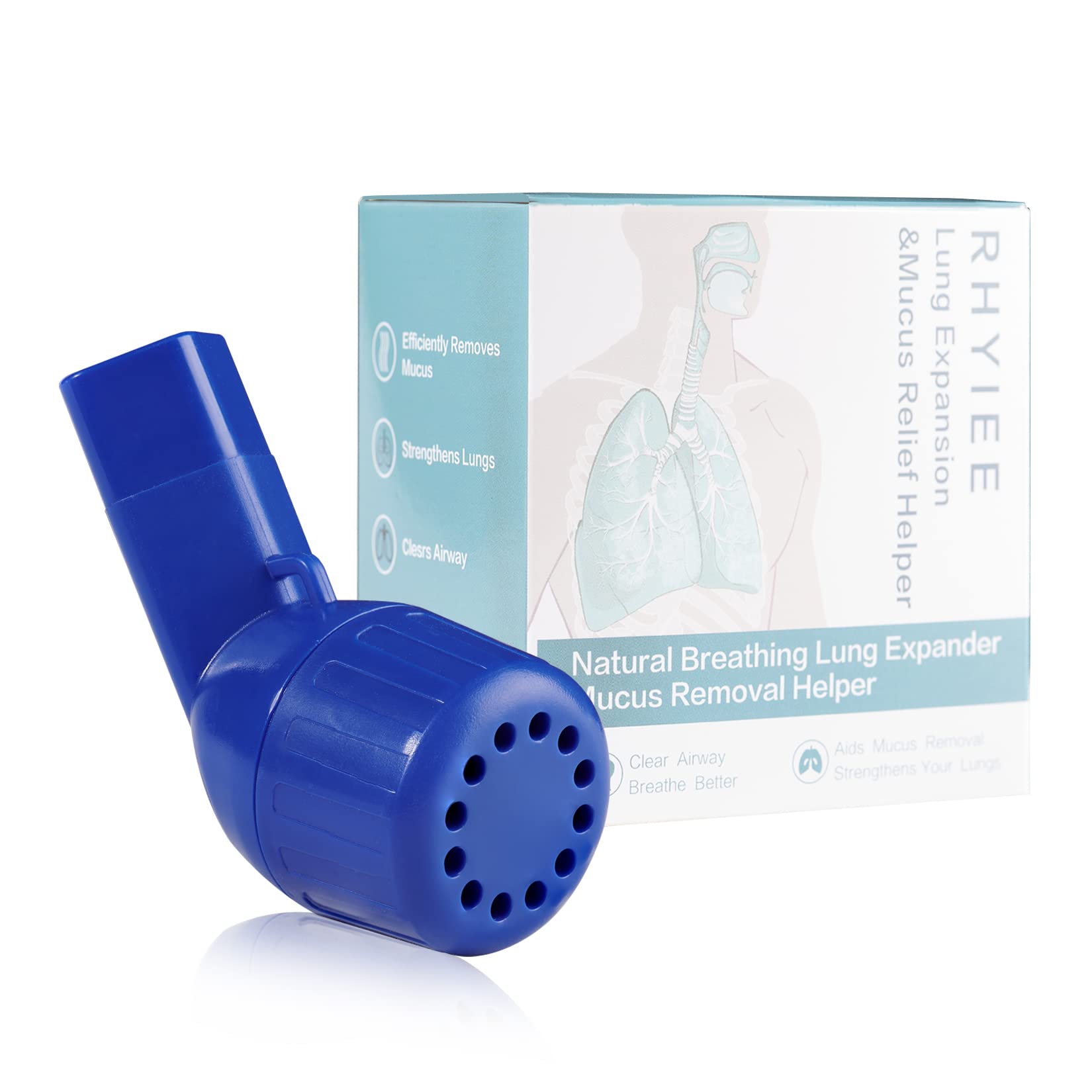 Rhyiee Lung Expansion and Mucus Removal Device, Handheld Breathing Trainers- OPEP Therapy, Helps Open Airways, Remove Mucus Effectively. Have Healthier Lungs and Airway