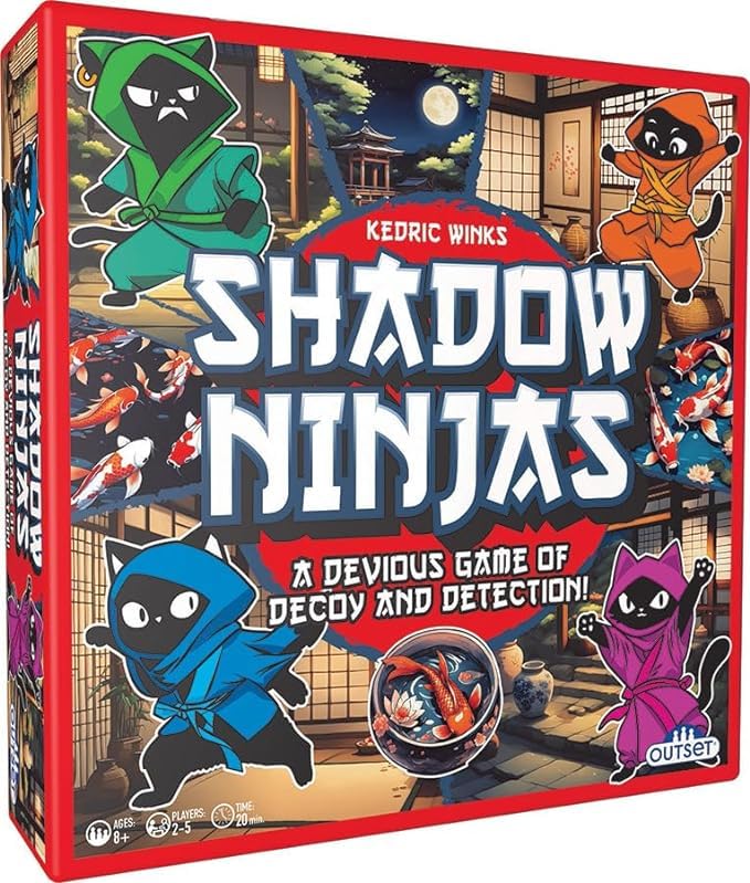 Shadow Ninjas - A Devious Strategy Game Of Decoy & Detection - For Ages 8+, 2-5 Players