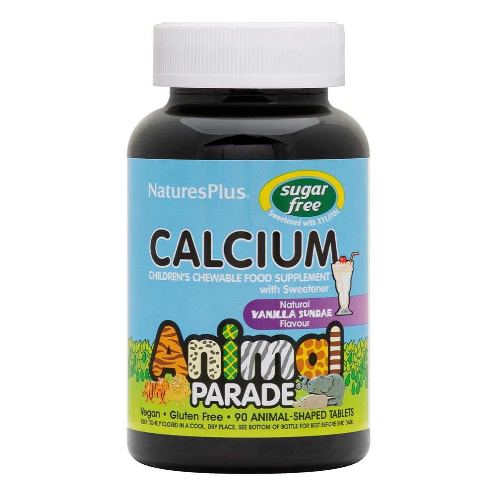 NaturesPlus, Source of Life, Animal Parade, Calcium, Children's Chewable Supplement, Sugar Free, Vanilla Sundae, 90 Animal-Shaped Tablets