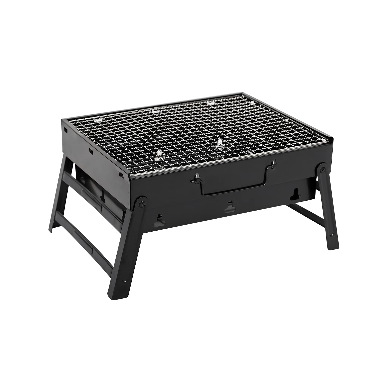 HOMECALL Barbecue Charcoal Grill,Portable Folding Tabletop BBQ Outdoor Smoker Lightweight Tools for Garden,Camping,Picnic Beach, Black