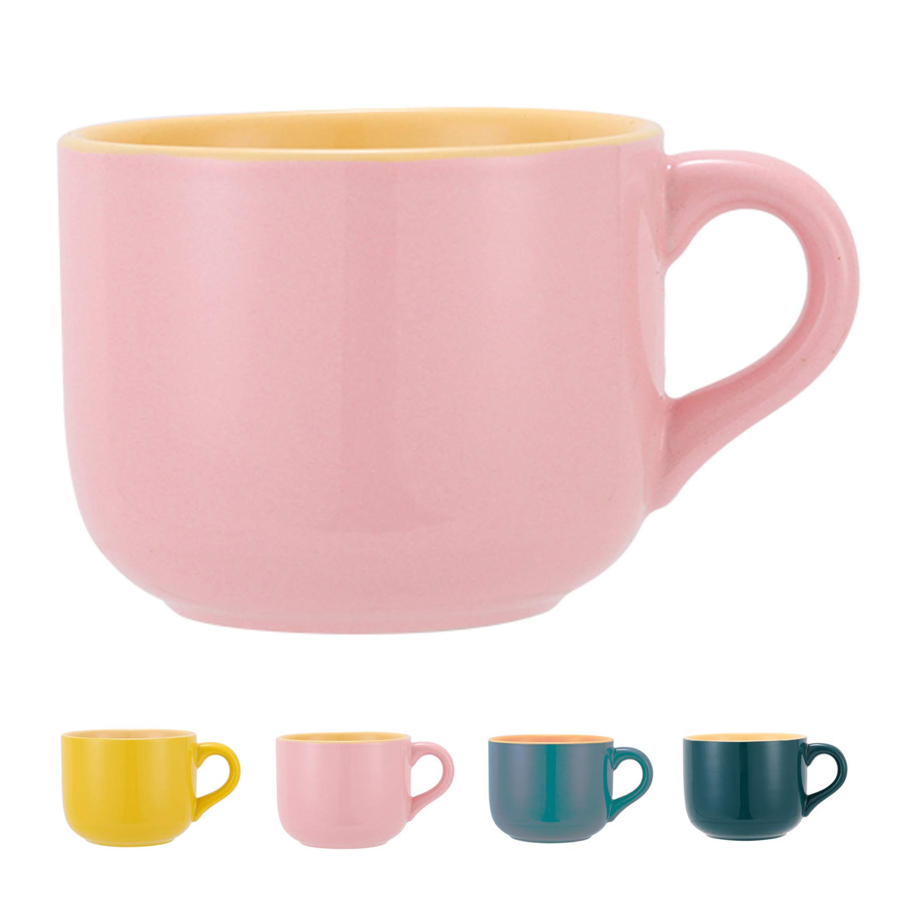 TeenFighter Porcelain Large Oatmeal Mug - 23 Ounces(680mL) Wide Coffee Mug, Breakfast Cup and Soup Bowl, Microwave and Dishwasher Safe, Ceramic Mug for Milk, Tea, Fruit, Ice Cream…