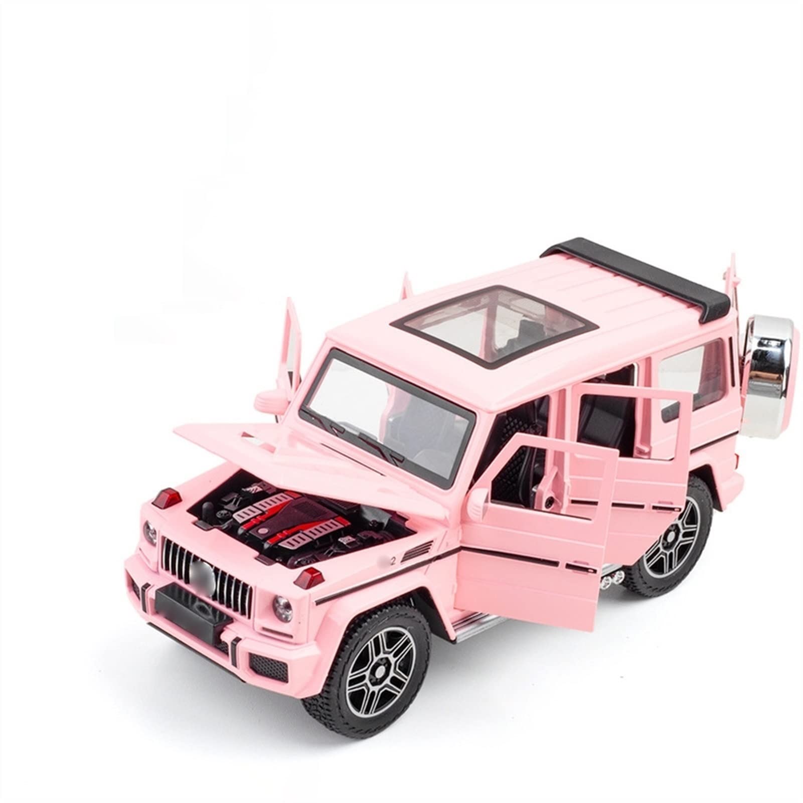 YBSM Diecast Car 1:24 For G63 SUV AMG Toys For Boys Children Gift Alloy Pull Back Model Car Model Toy Sound Light Pull Back Toy Car (Color : Pink)