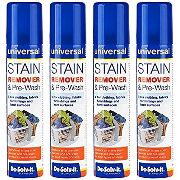 4 x De-Solv-it® Desolvit Stain Remover & Pre-Wash Spray 100ml for Clothing, Favrics, Furnishings and Hard Surface