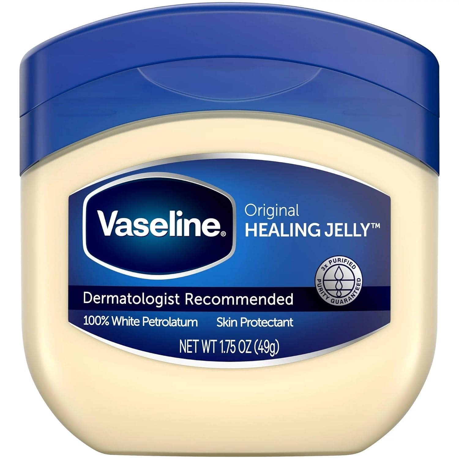 Vaseline 100% Pure Petroleum Jelly, 1.75 Oz / 49 Gr Jars (Pack of 3)