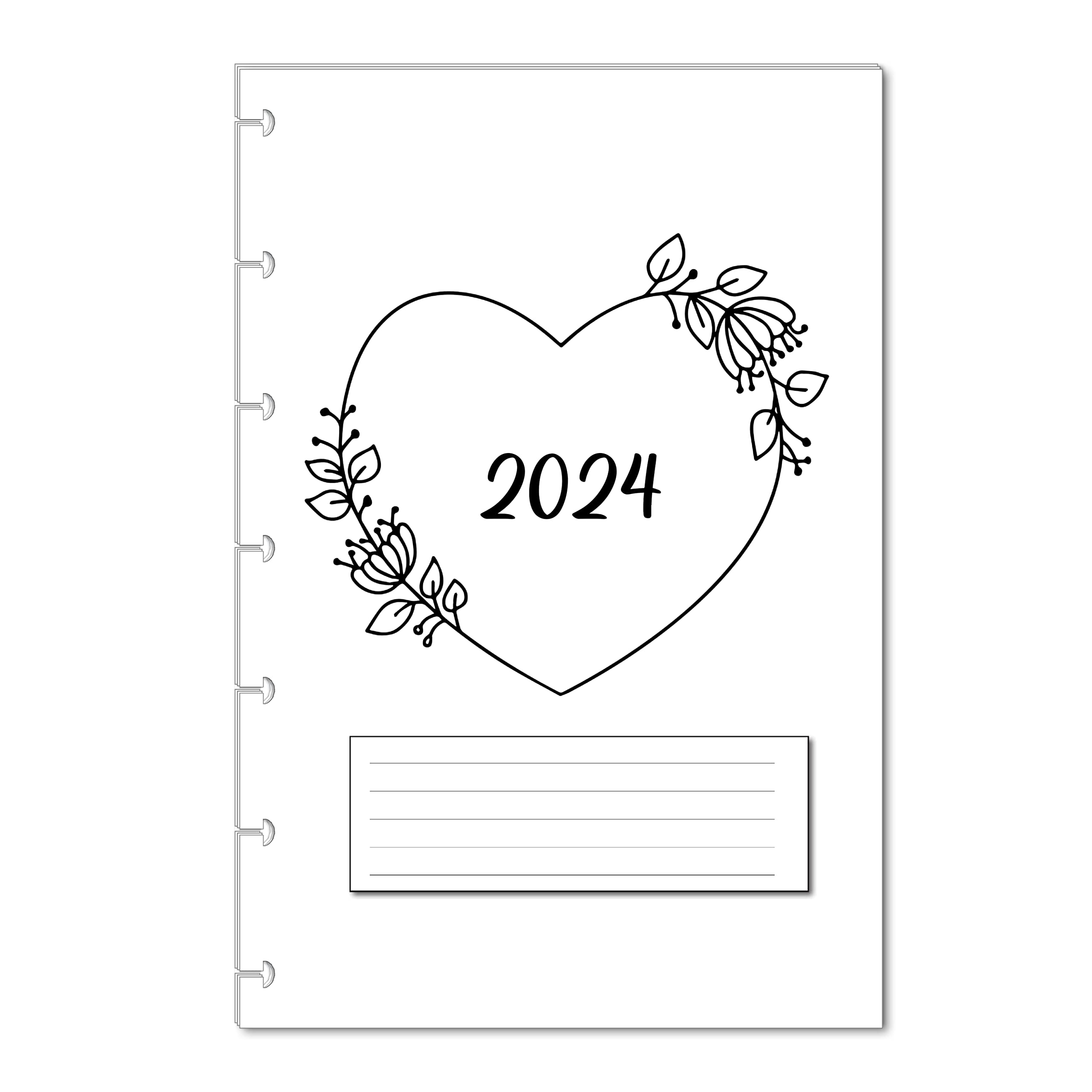 2024 Monthly Planner Calendar Refills for 7-Disc Mini Happy Planners, and NOTIQ Mini Capsule (S6) (4.5 x 7 inches) (Love)