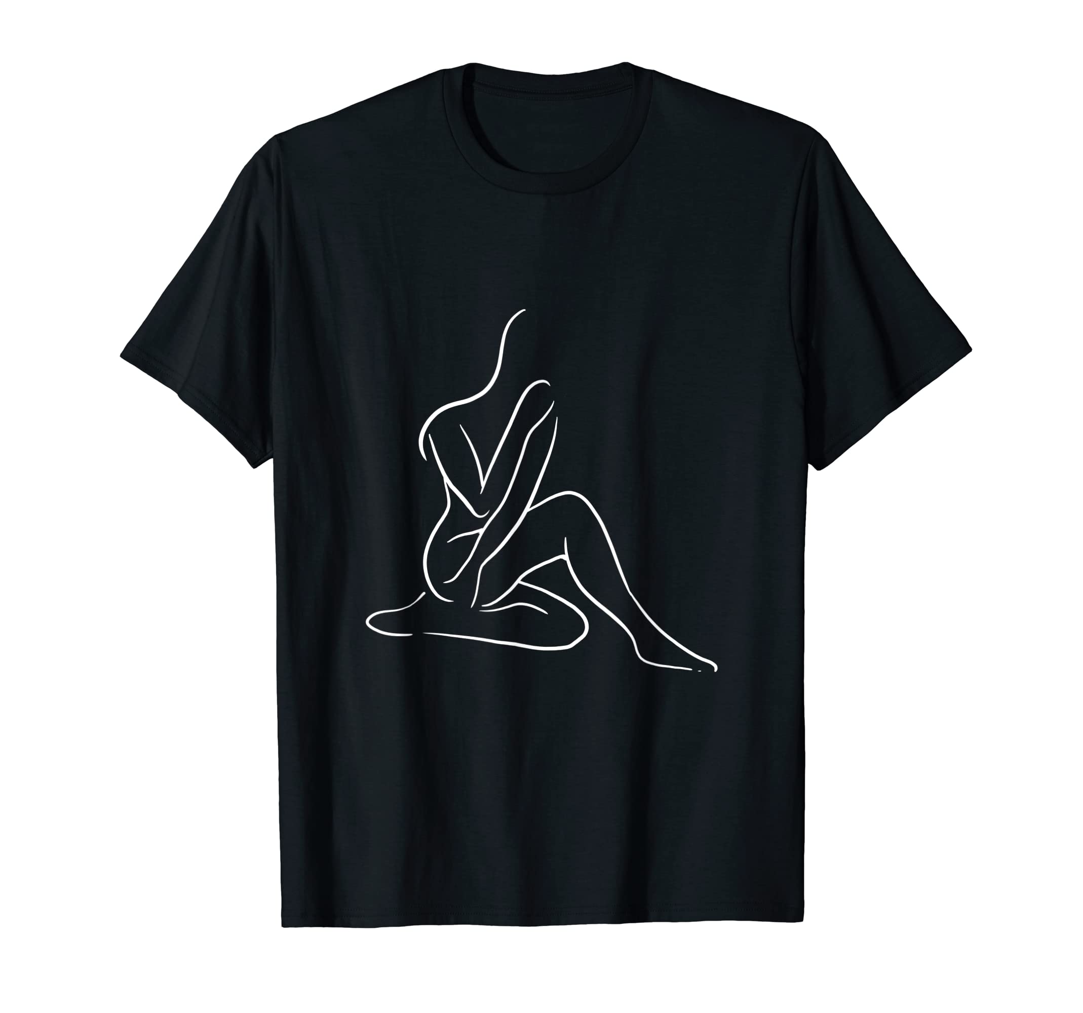 Minimalism Painting Fine Line Art Lineart One LinePinup Girl Outline Art Naked Woman Lineart Fineline Oneline T-Shirt