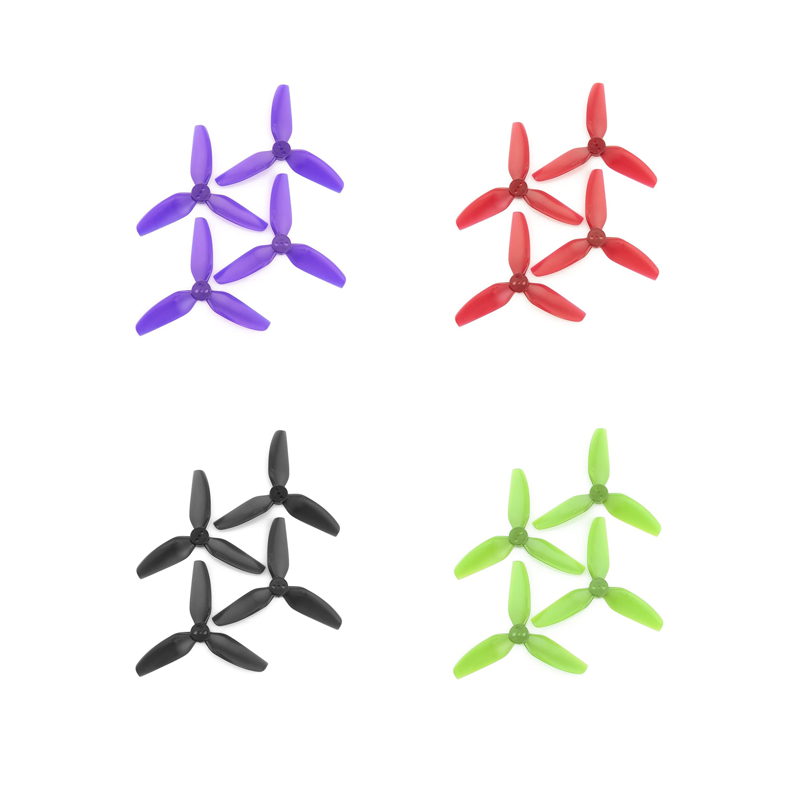 16PCS HQProp T3X3X3(Black&Green&Purple&Red) for 3inch t-Mount FPV Quad