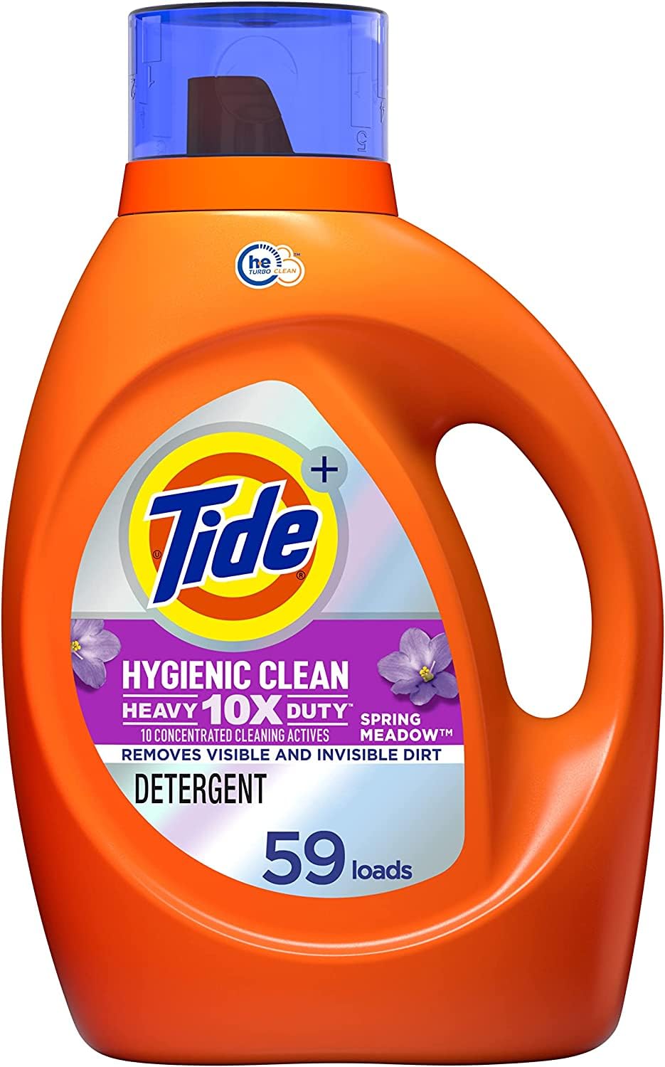 Tide Hygienic Clean Heavy 10X Duty Laundry Detergent Liquid, Spring Meadow, 59 Loads, 92 Fl Oz, He Compatible