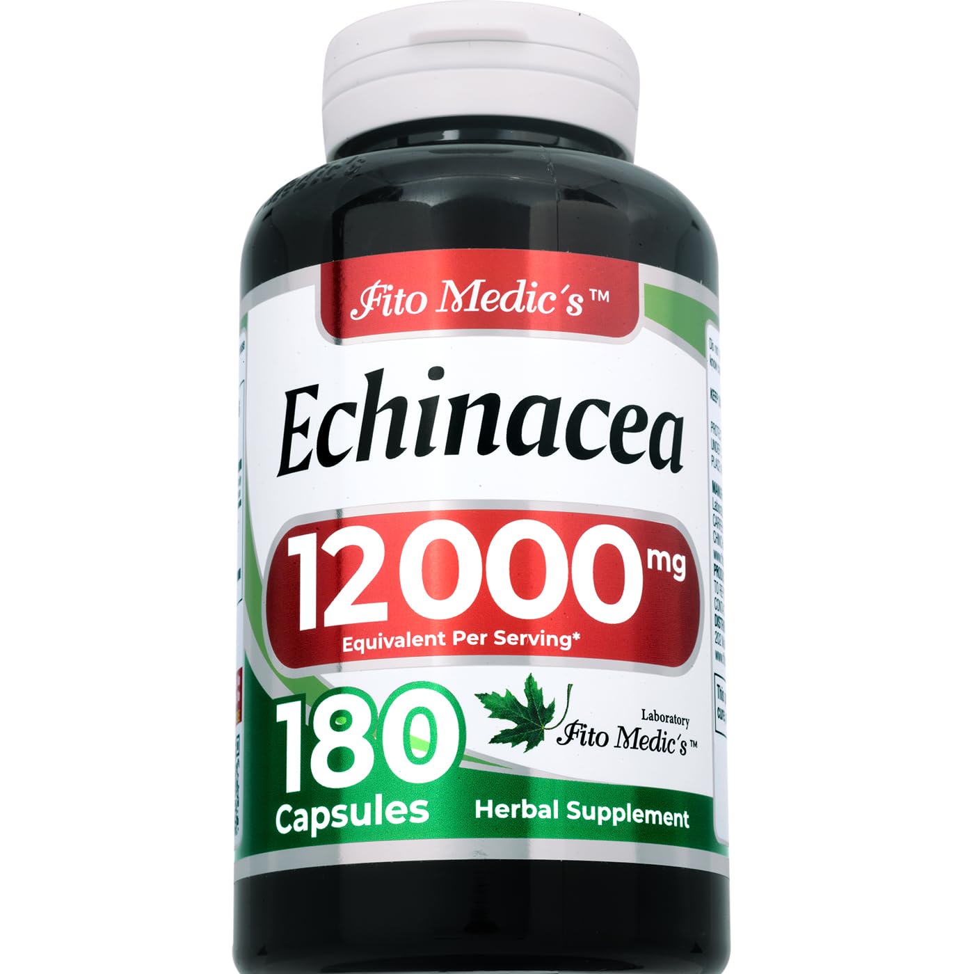 FITO MEDIC'S Lab | echinacea |180 Capsules |12000 mg| echinacea Capsules | echinacea Supplement | echinacea herb | Ultra high Absorption.