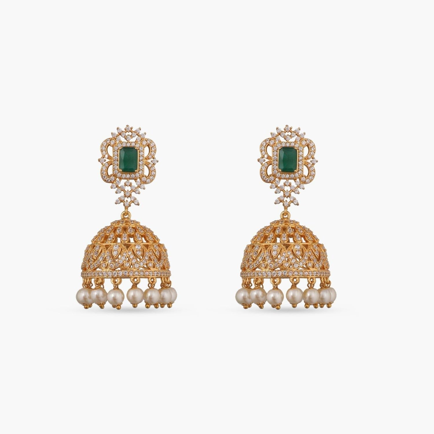 TARINIKABrass Abirami Nakshatra Dangle Earring with Classic Design - Indian Earrings for Women and Girls | Perfect for Ethnic Occasions | Traditional South Indian Jewelry | 1 Year Warranty*