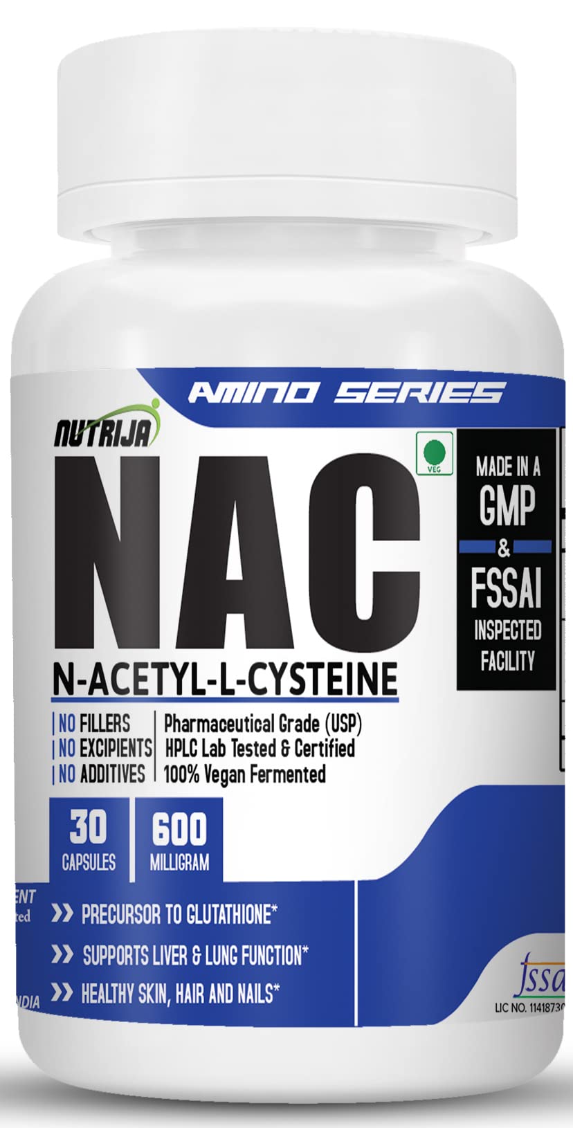 NAC (N-Acetyl L-Cysteine) 600mg - 30 Capsules