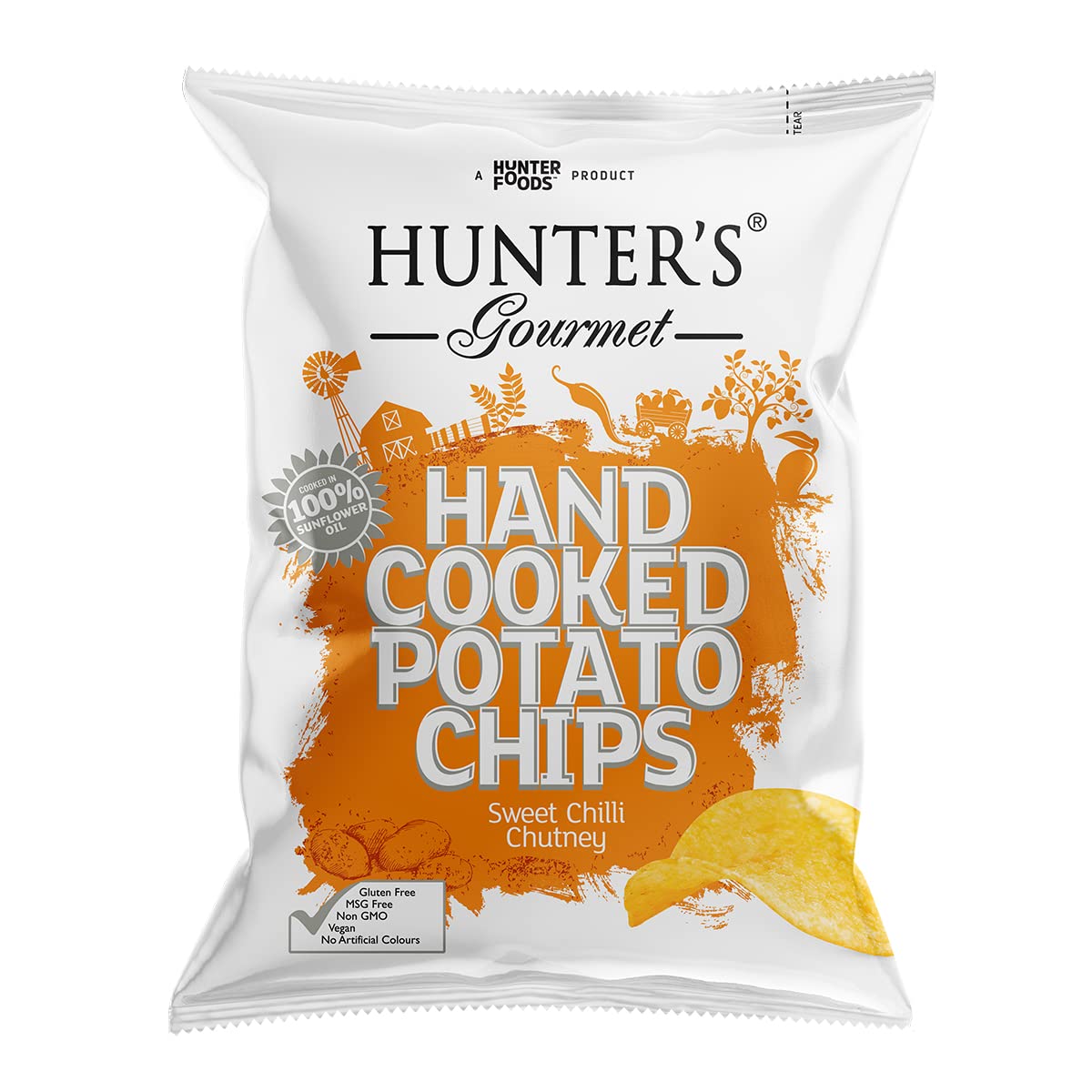 HUNTER'S GourmetHand Cooked Potato Chips Sweet Chilli Chutney - 125gm