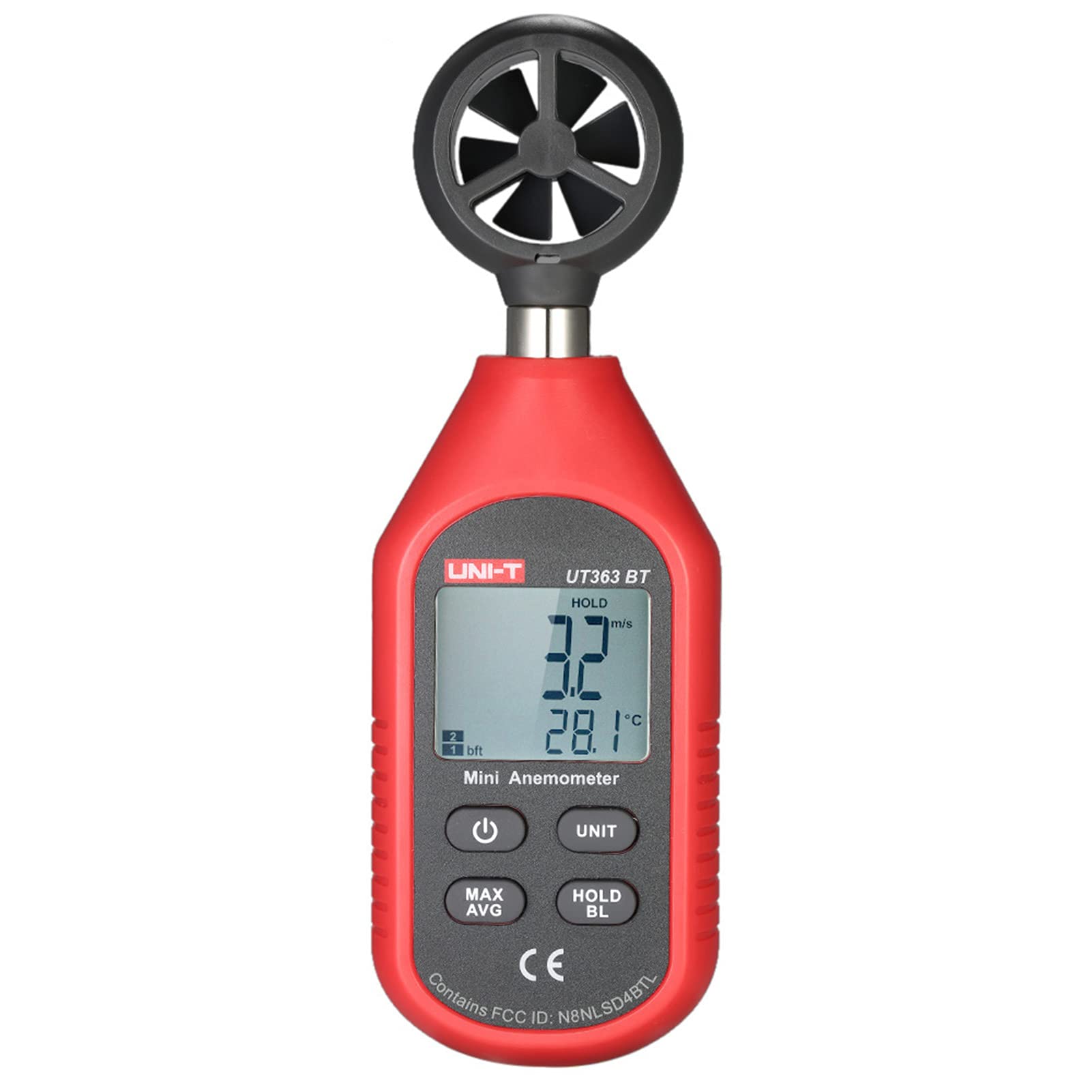 UT363BT Mini LCD Digital Anemometer Handheld Wind Speed Meter Air Velocity Temperature Tester with Blacklight