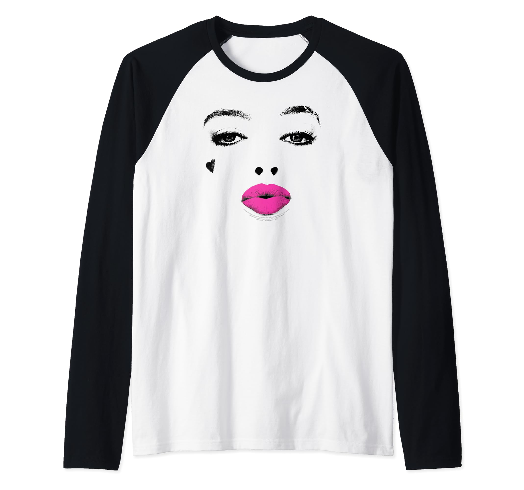 DC ComicsBirds of Prey Harley Quinn Kiss Raglan Baseball Tee