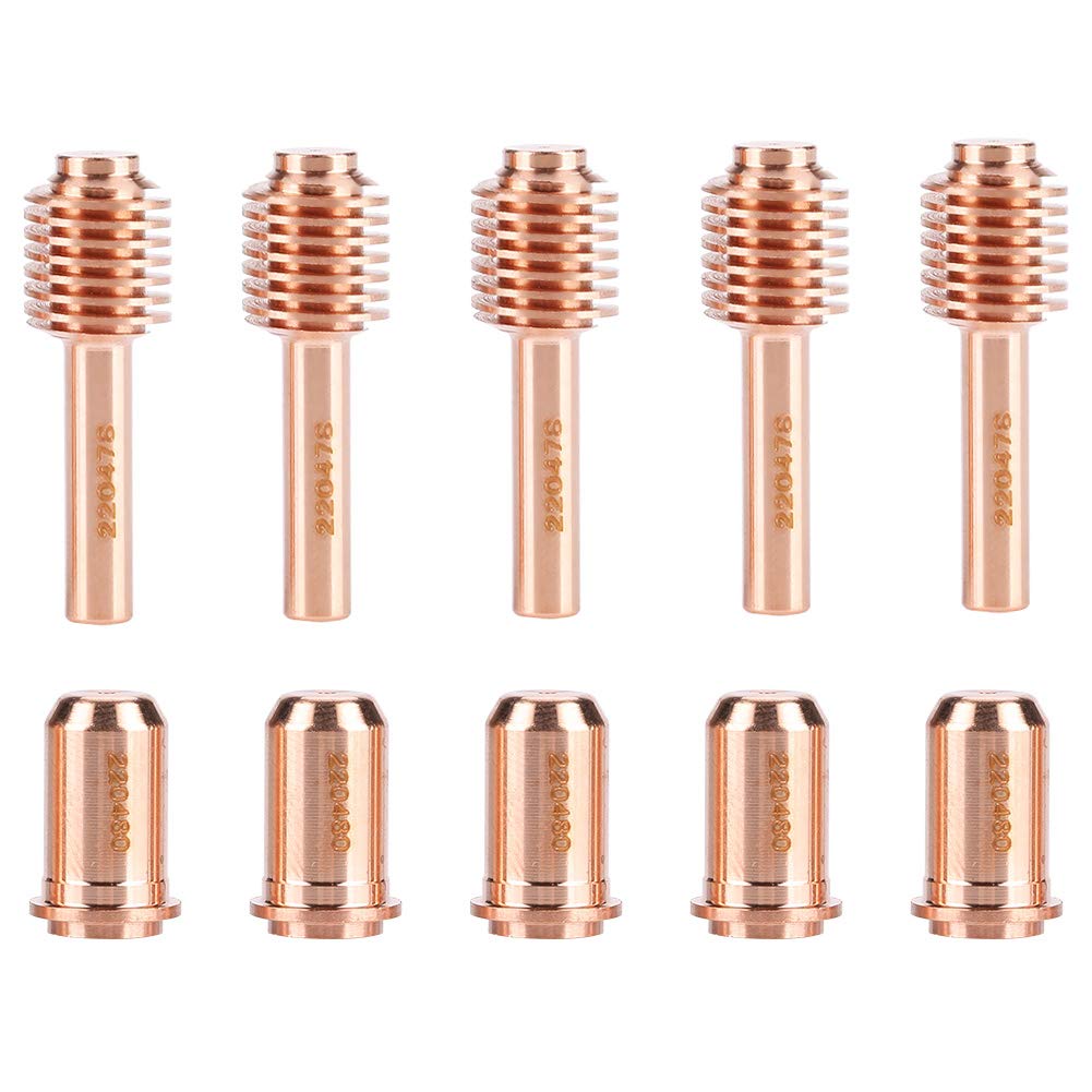 5pcs 220478 Electrode + 5 pcs 220480 Plasma Cutter Nozzle Tips Consumables for MAX30 Plasma Cutter Torch