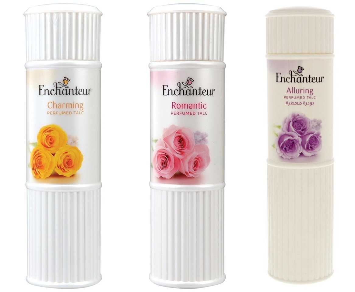 EnchanteurPerfumed Body Talcum Powder Charming, Romantic & Alluring Scent (Pack of 3 X 200 g / 7.05 Oz)