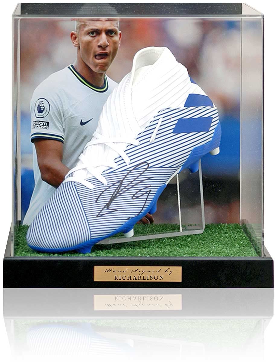 Richarlison Spurs Hand Signed Football Boot THFC Presentation AFTAL COA