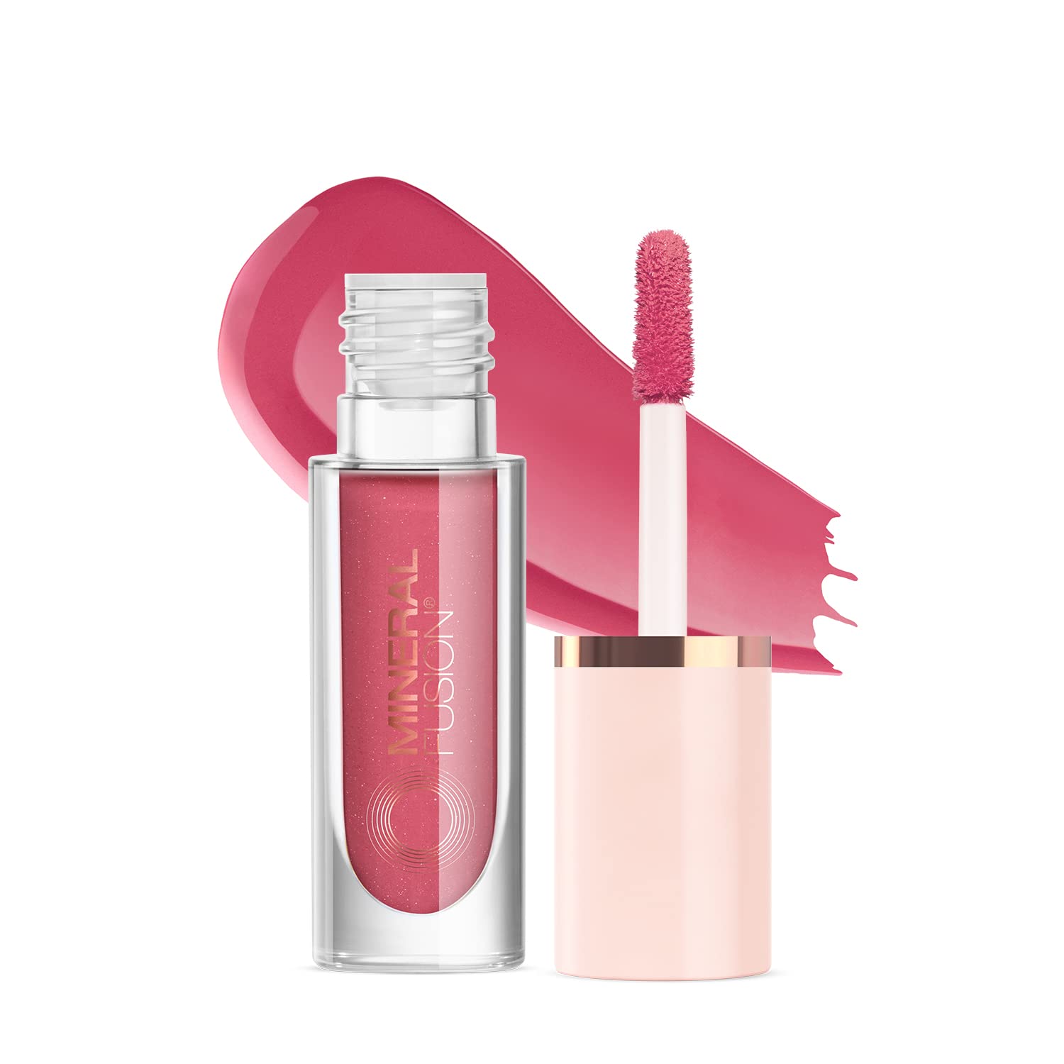 Mineral Fusion 2-in-1 Lip & Cheek Stain Rose, 2.96ml, Rosey Pink hydrating, long-lasting, matte lip and cheek colour