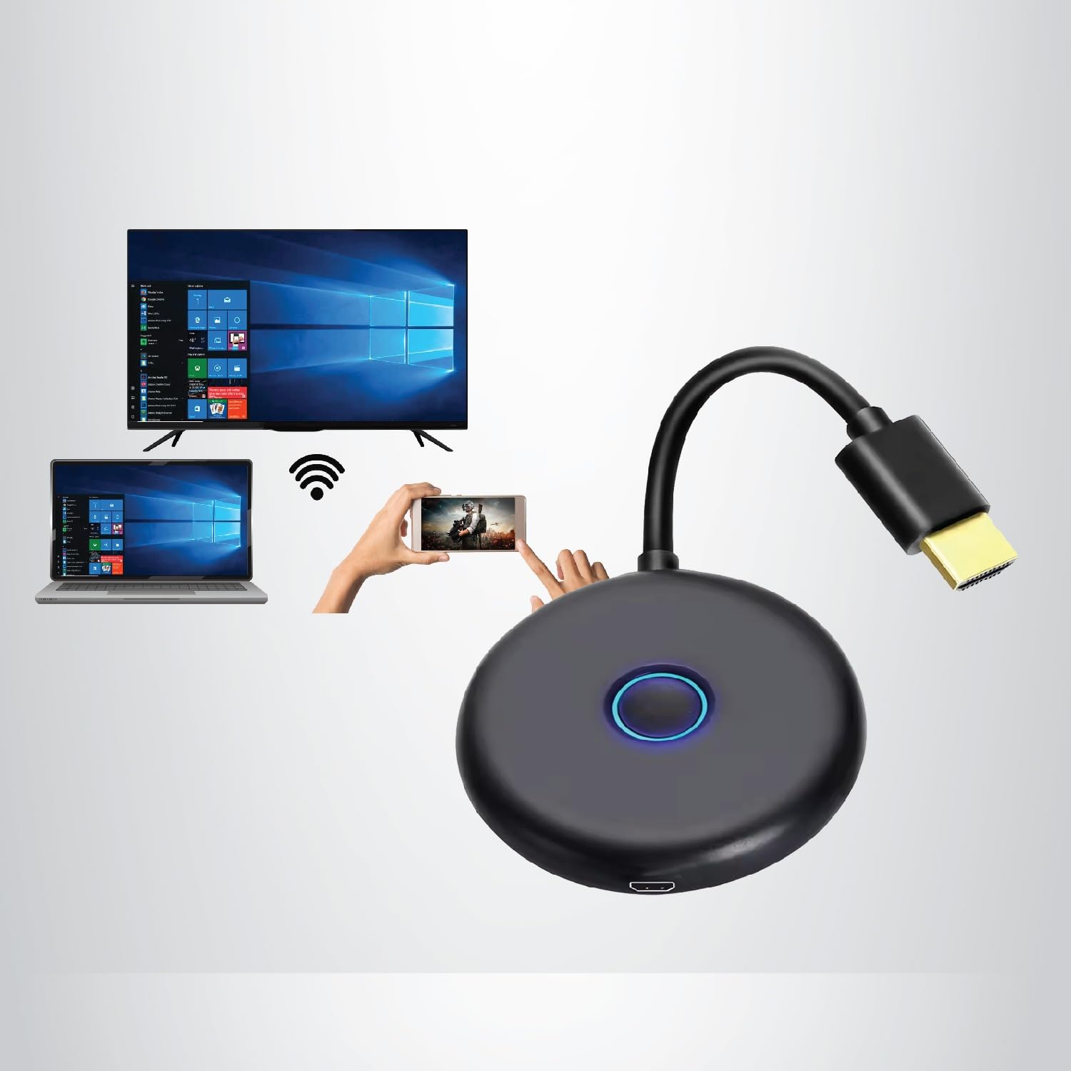 MEPL Wireless Casting Dongle Stream and Share Online,Photos, Videos, Games and Office Files from Phones, PCs, and Tablets on Your TV via Wi-Fi using weCast, DLNA, Miracast, or Airplay