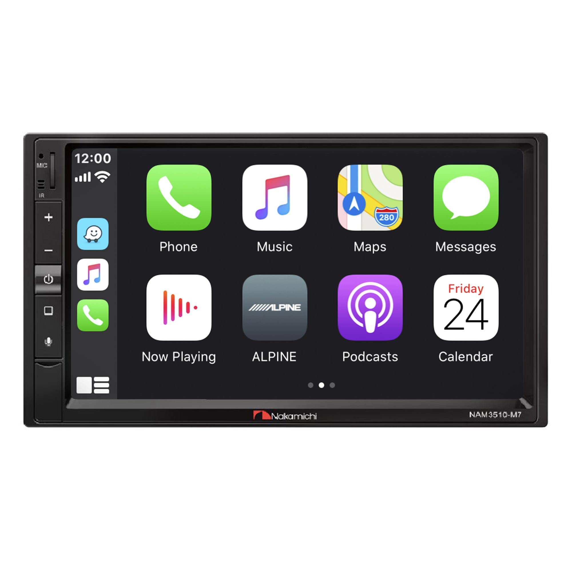 Nakamichi NAM3510-M7 7" Touchscreen in-Dash Double-DIN Stereo Compatible with Apple CarPlay & Android Auto