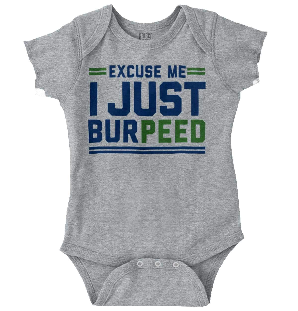 Brisco Brands Excuse Me I Just Burpeed Workout Newborn Baby Boy Girl Romper