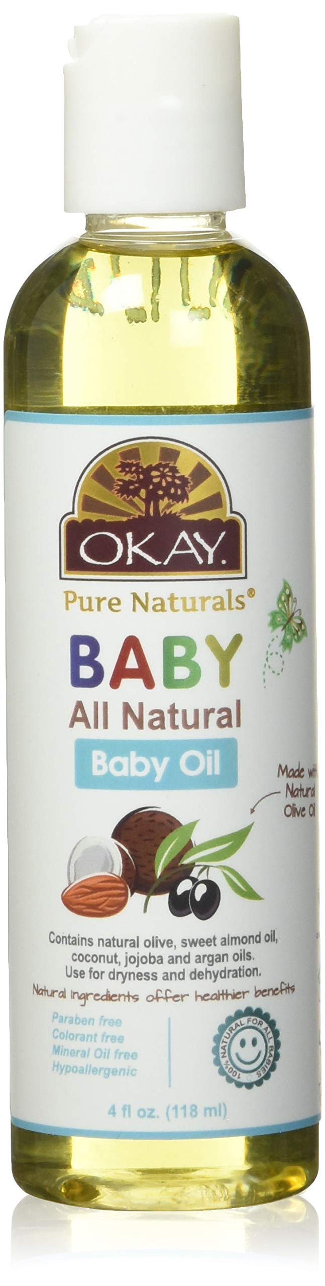 OKAY- BABY OIL ALL NATURAL 4oz / 236ml