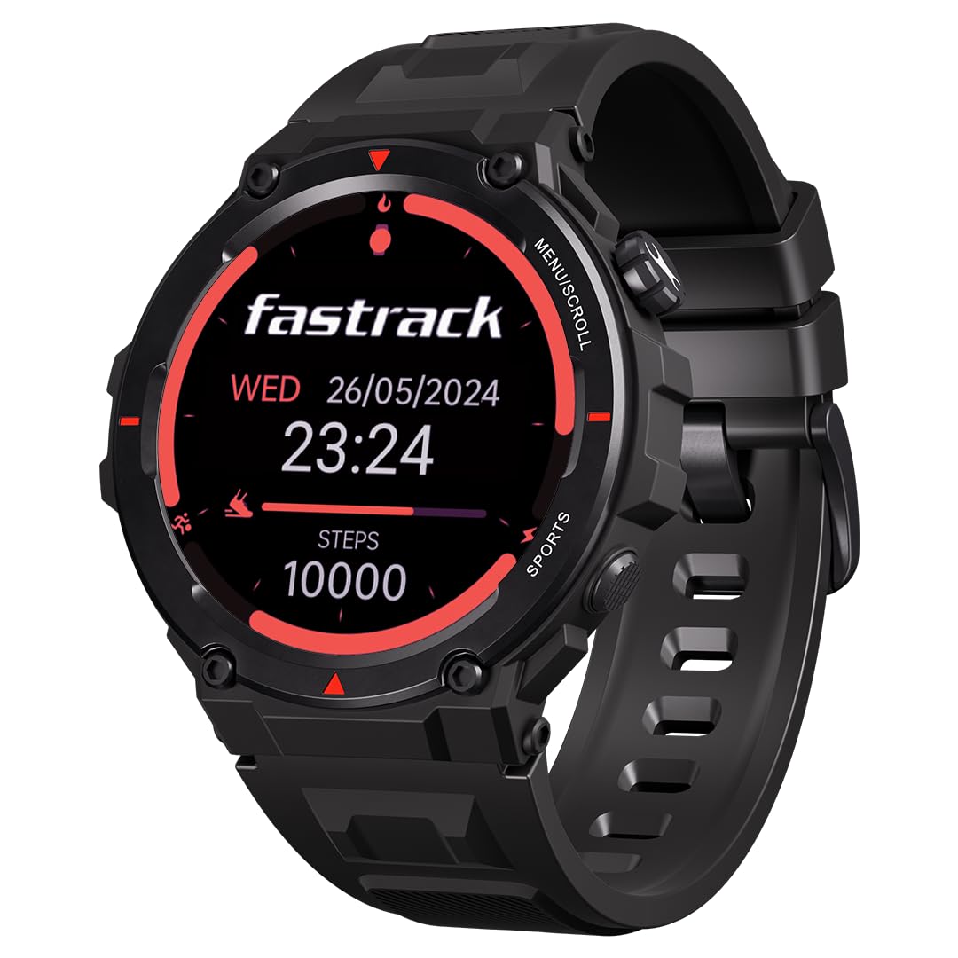 Fastrack Xtreme PRO Smartwatch with 1.43" AMOLED Display with 466 * 466 Pixel Resolution|SingleSync BT Calling|AI Voice Assistant|100+ Sports Modes and Watchfaces|Upto 5 Day Battery|IP68