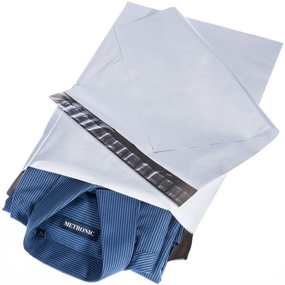 Metronic Poly Mailers 12x15.5 100 Pcs, Medium Shipping Bags for Clothing, Waterproof Mailing Bags for Small Business, Shipping Envelopes, Packing Bags Poly Bags for Shipping in White