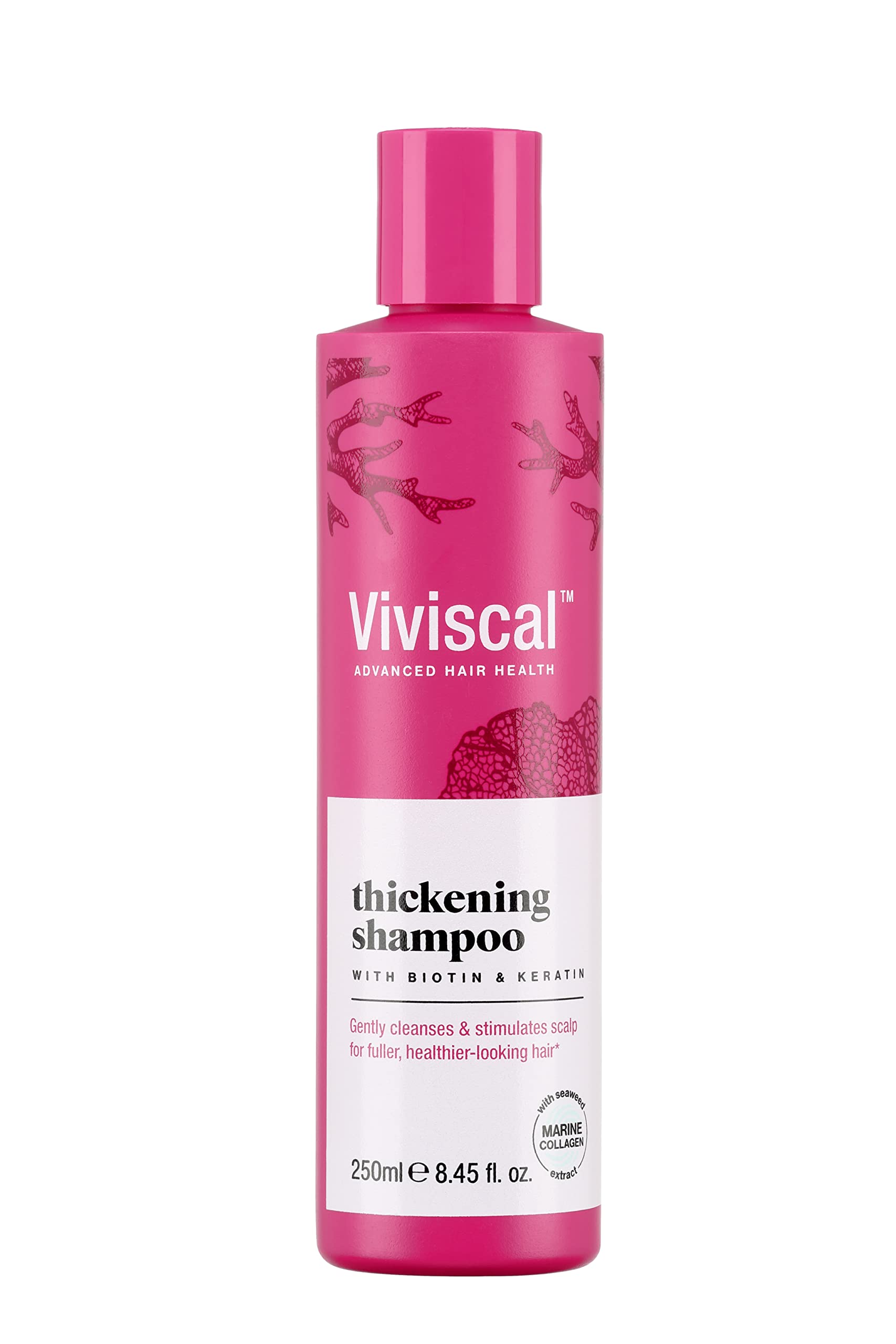 Viviscal Hair Thickening Shampoo, for Naturally Thicker & Fuller Looking Hair, Paraben Free Hair Shampoo with Biotin, Keratin & Marine Collagen Extract, for All Hair Types, 250 ml