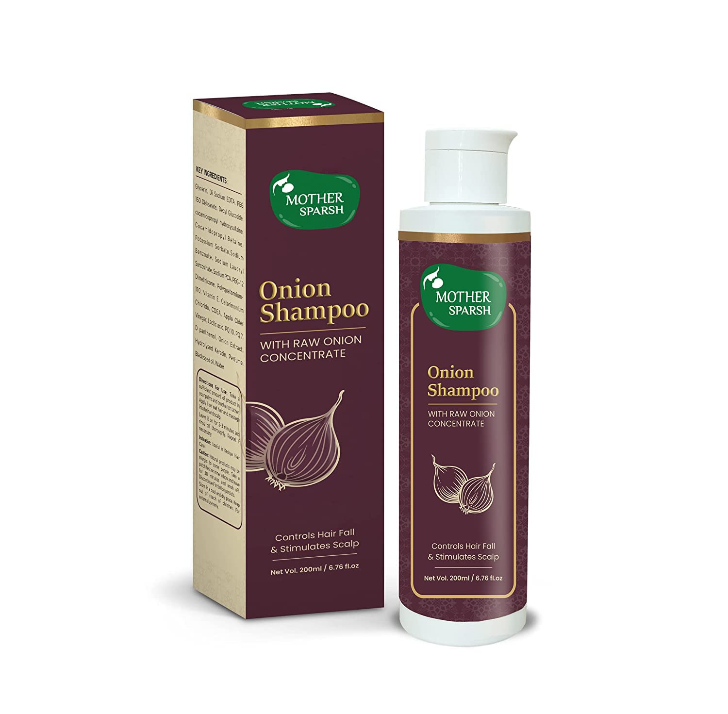 Onion Hair Shampoo With Raw Onion Concentrates & Blackseed Oil 200ml