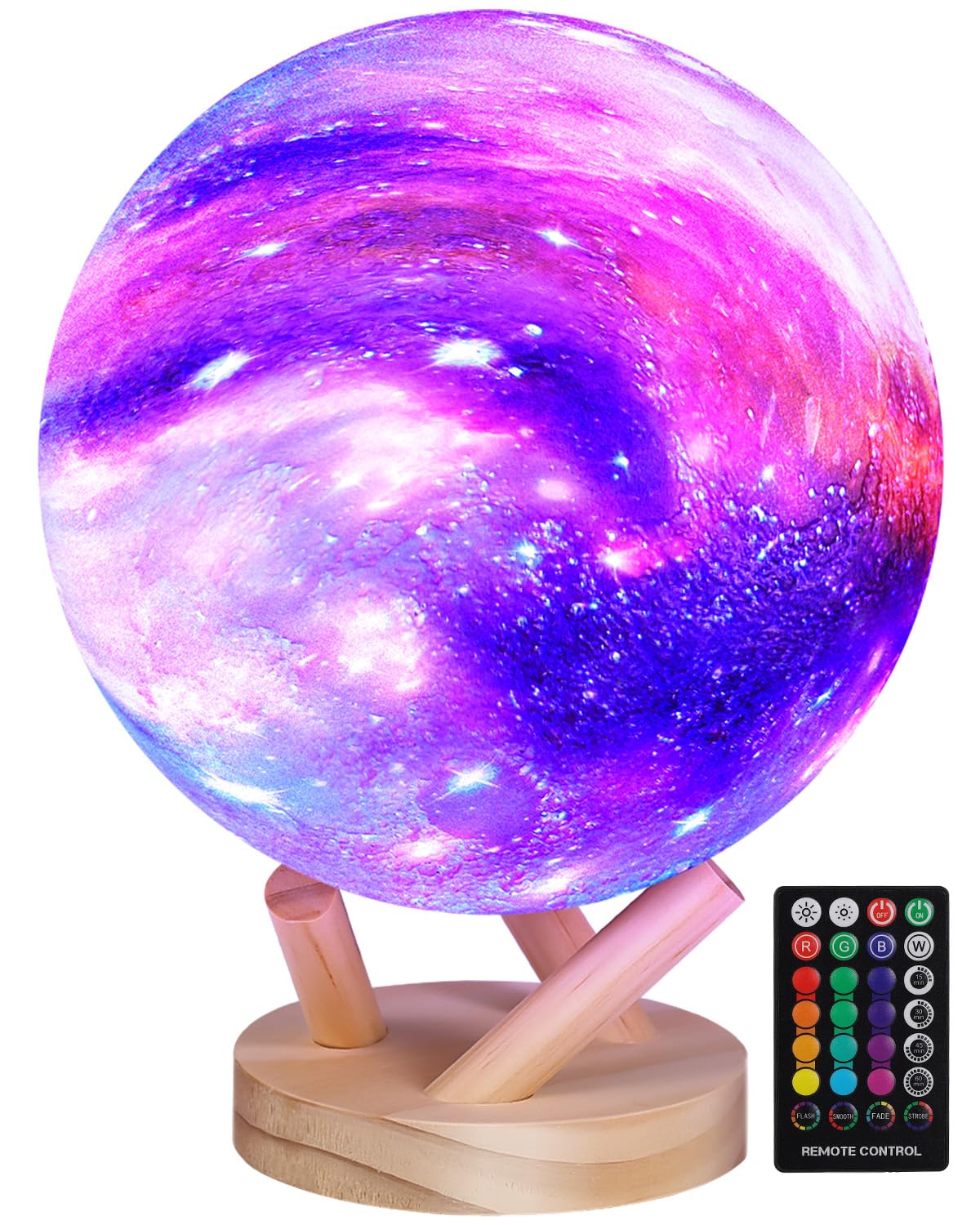 Moon Lamp Galaxy Lamp 6 inch 16 Colors LED 3D Moon Light, Remote & Touch Control Lava Lamp Moon Night Light Gifts for Girls Boys Kids Women Birthday