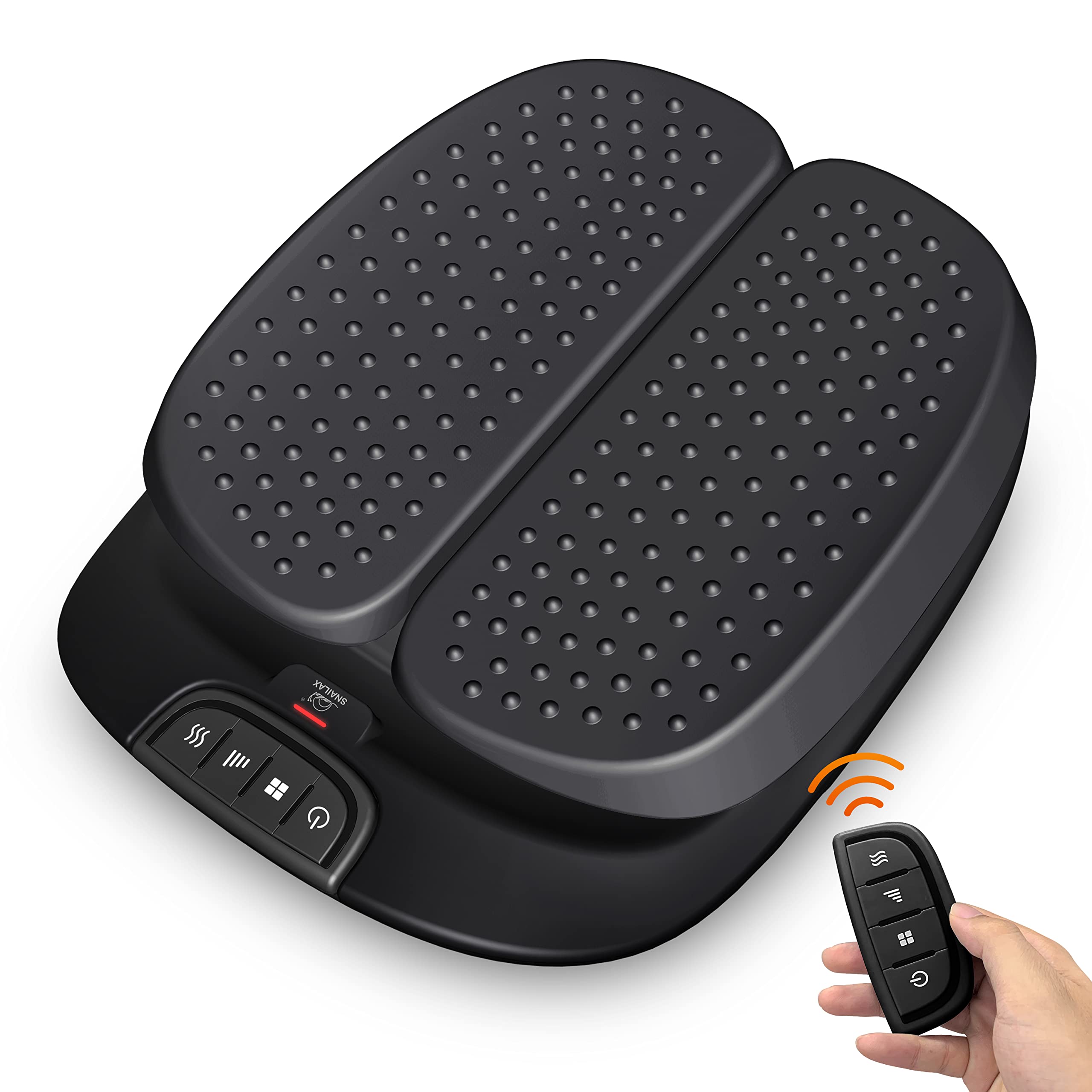 SnailaxFoot Massager Machine with Heat,Remote Control,Adjustable Vibration Feet Massager Machine Increased Blood Circulation,Plantar Fasciitis, Stress (Black)