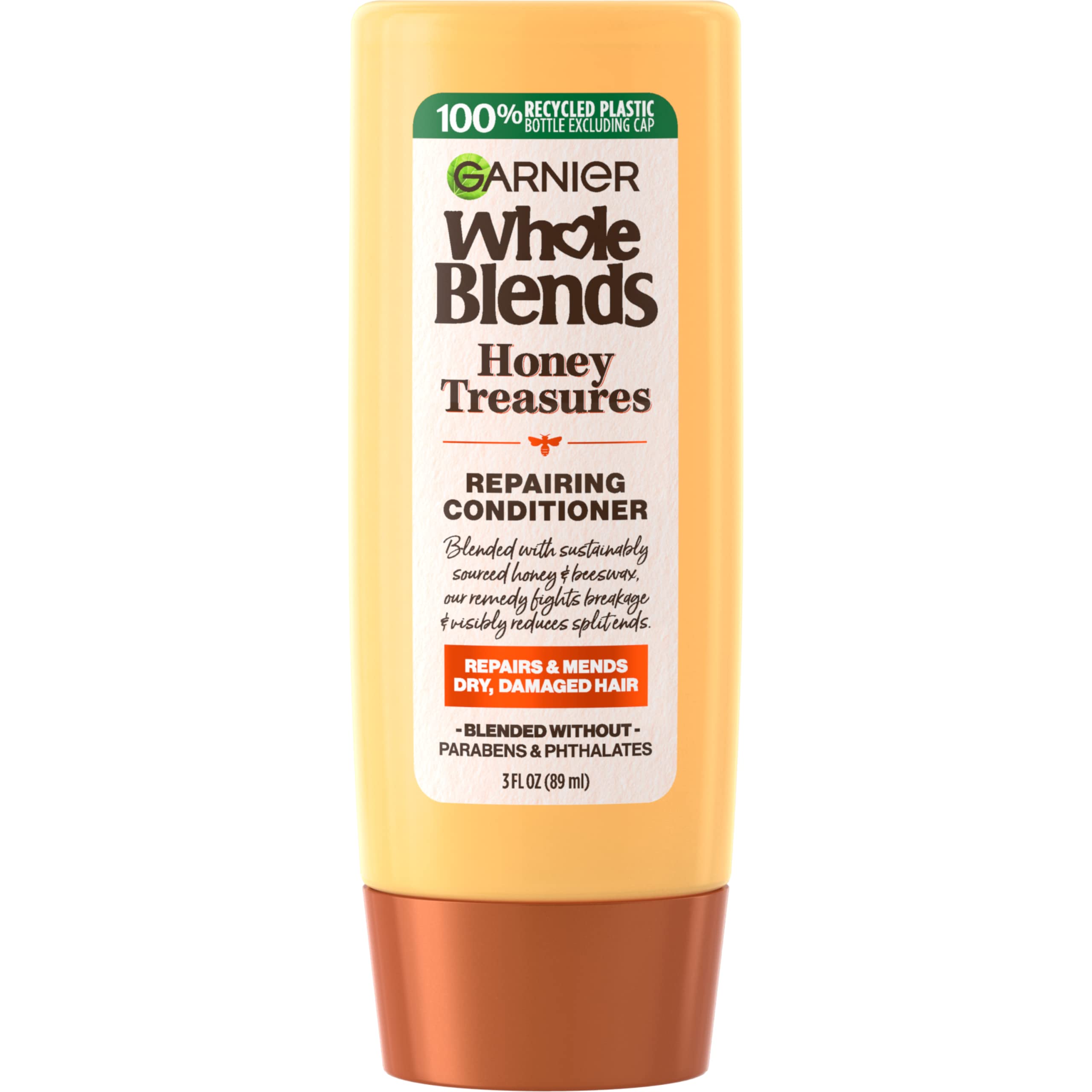 GarnierWhole Blends Honey Treasures Repairing Conditioner, for Dry, Damaged Hair, 3 Fl Oz (Travel Size), 1 Count (Packaging May Vary)