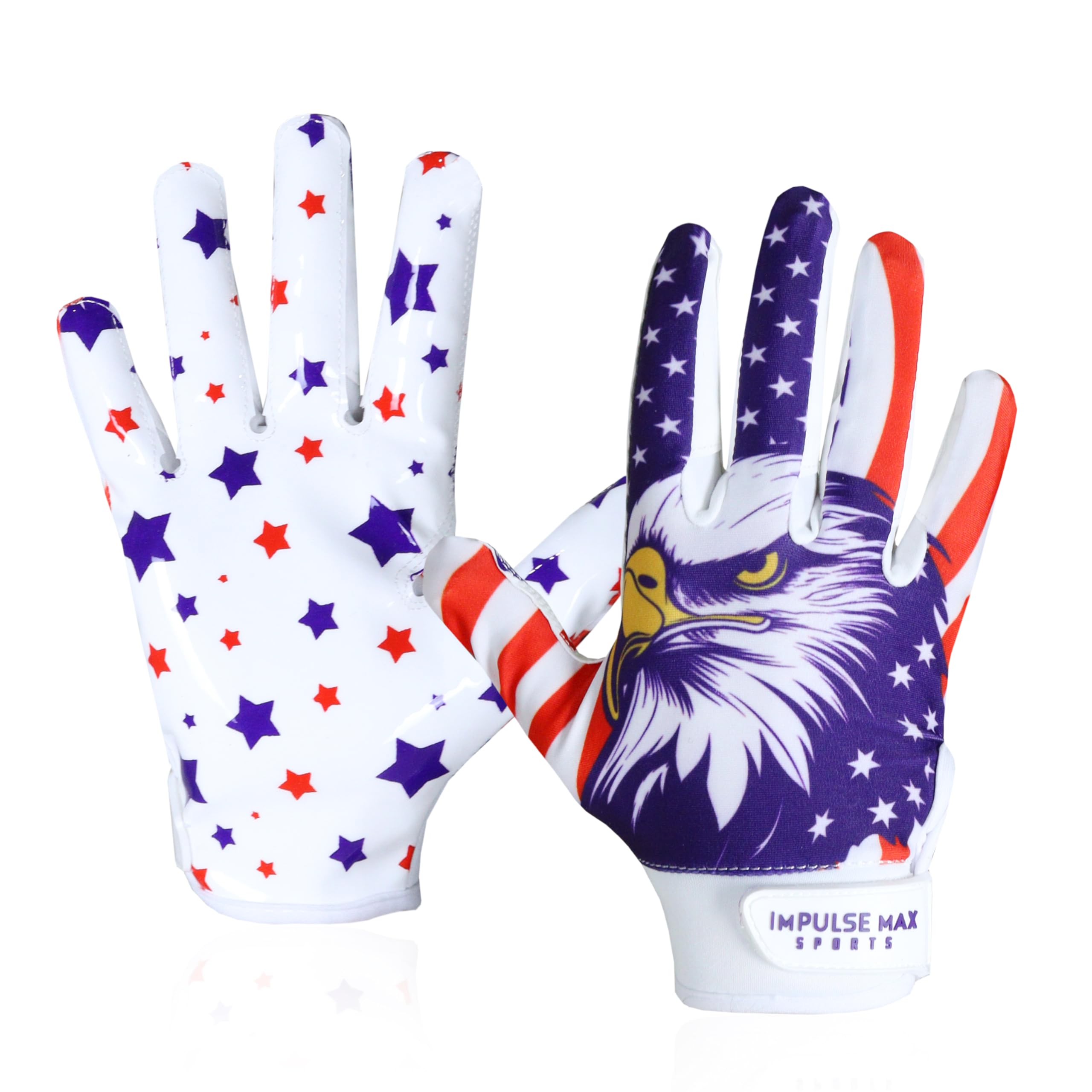 Football Receiver Gloves with Eagle Design | High-Performance Grip | Enhanced Catching | Breathable and Durable Fit |