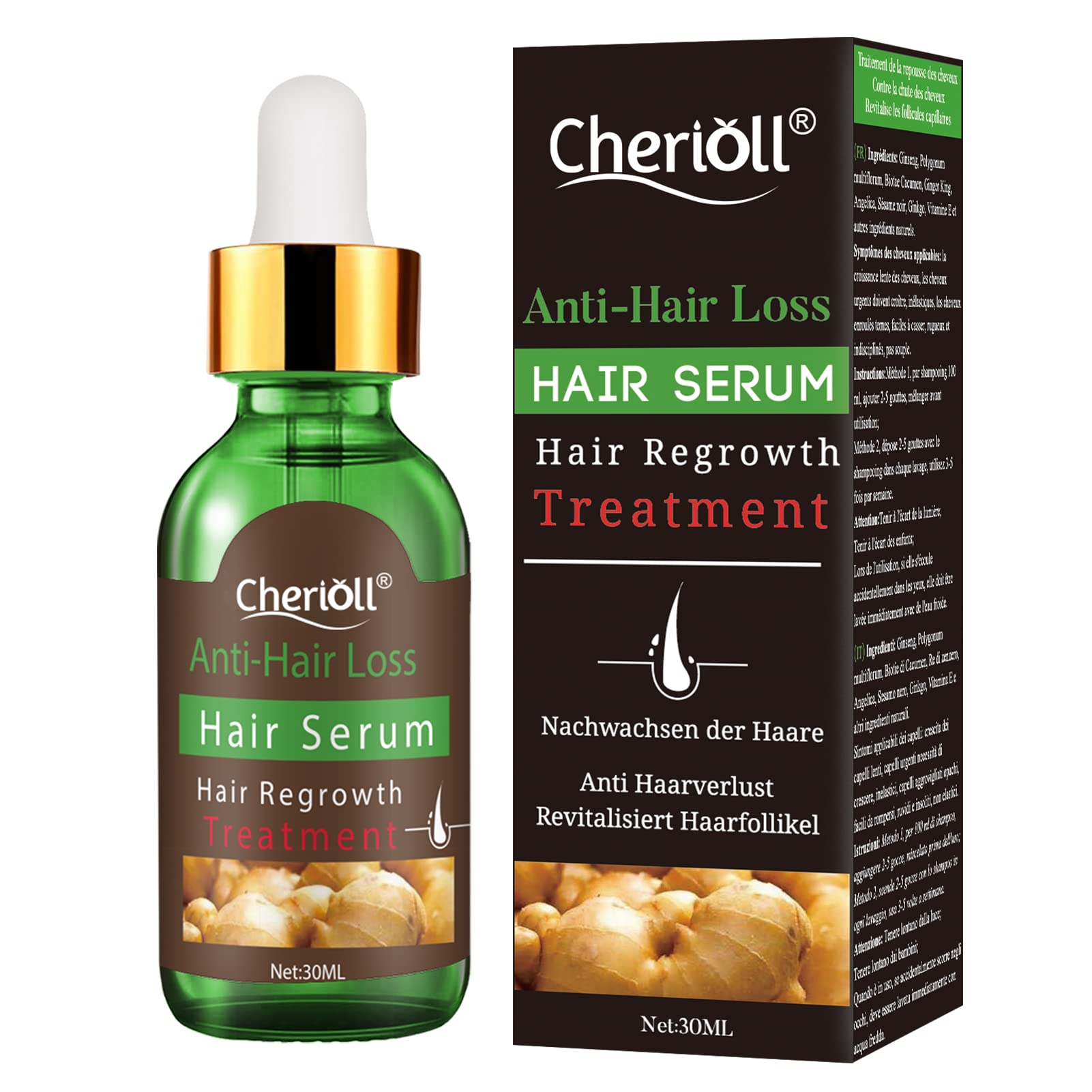 Hair Growth Serum Oil for Stronger, Thicker, Longer Hair - Hair Loss & Thinning Treatment (30ml)