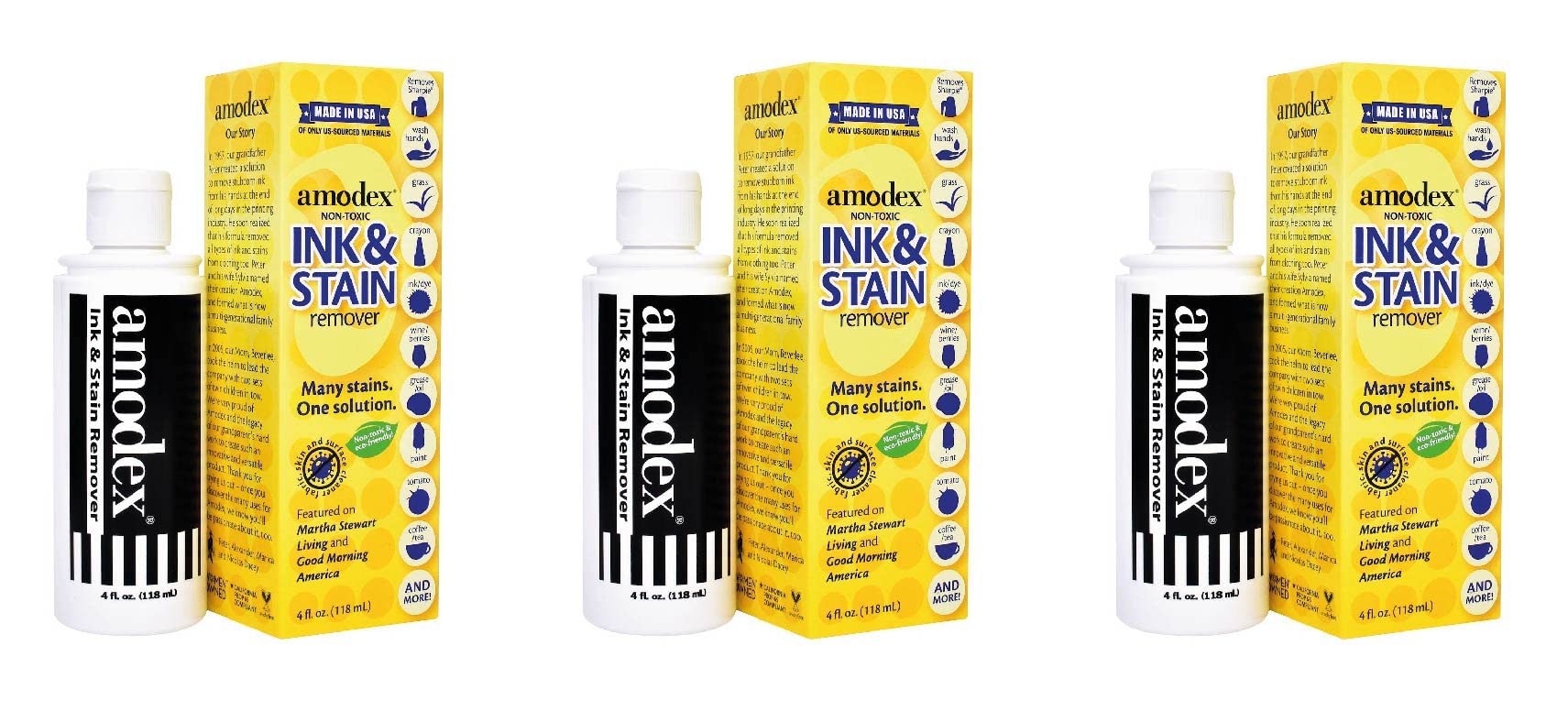 Amodex Products Inc 104 Ink & Stain Remover 4oz (Pack of 3)