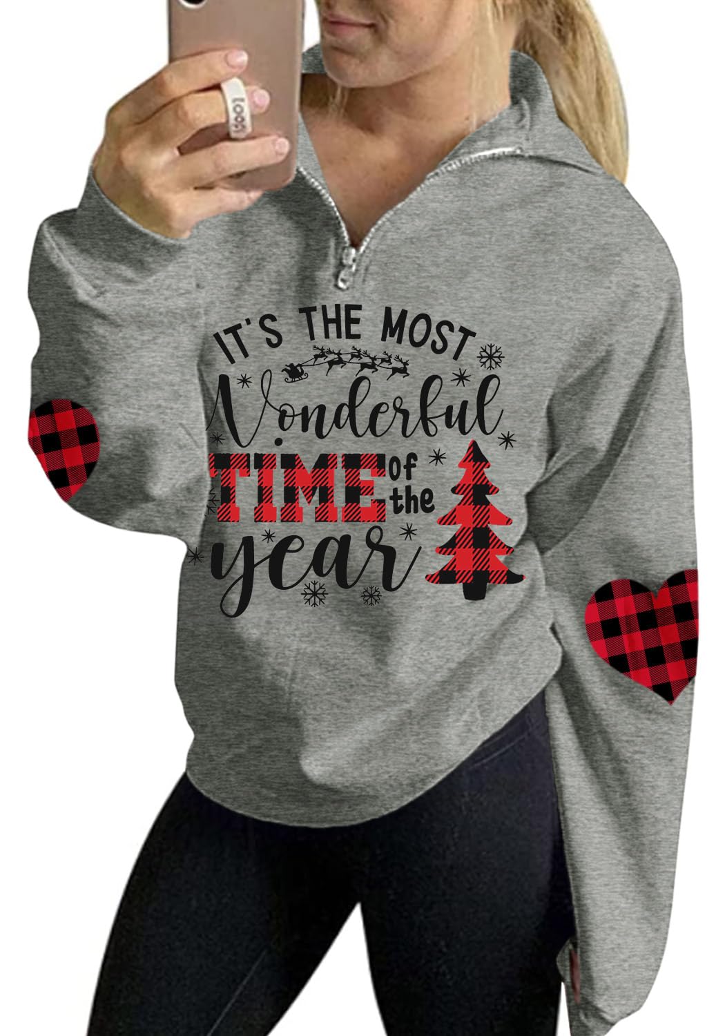 For G and PL Christmas Women's Hoodie Zip Print S-XXL