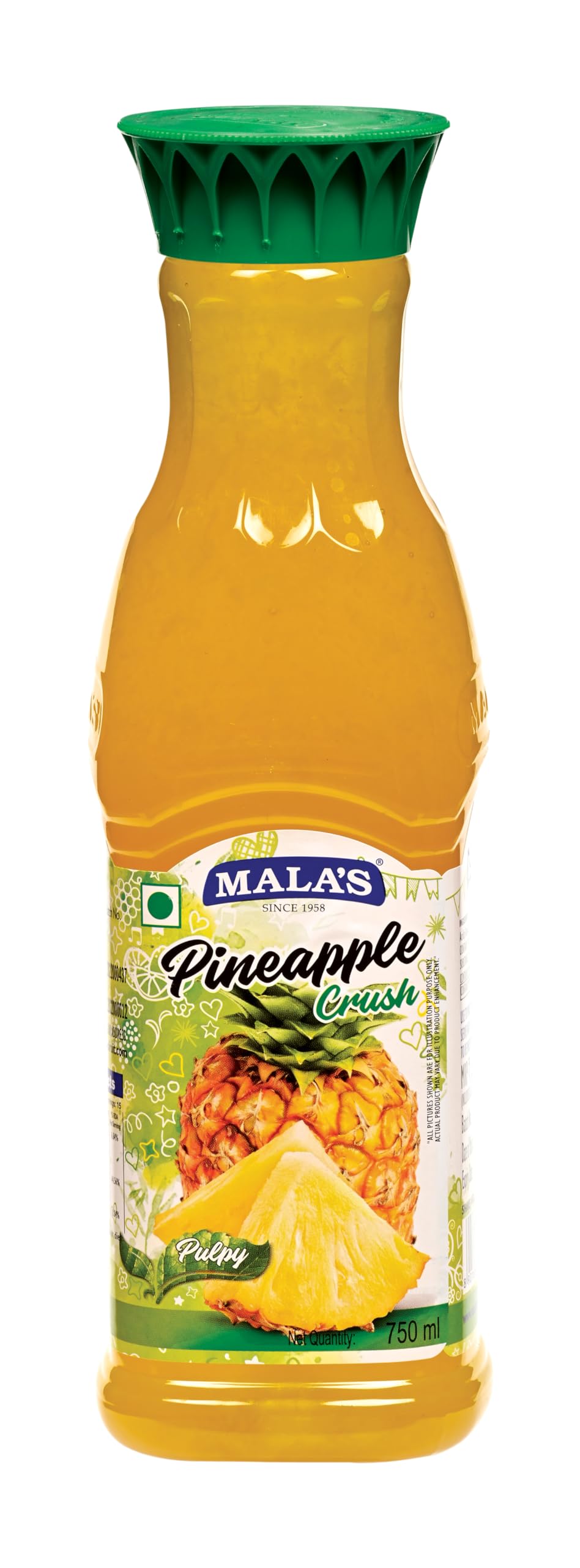 Mala's Crush, Pineapple, 750 Millilitre