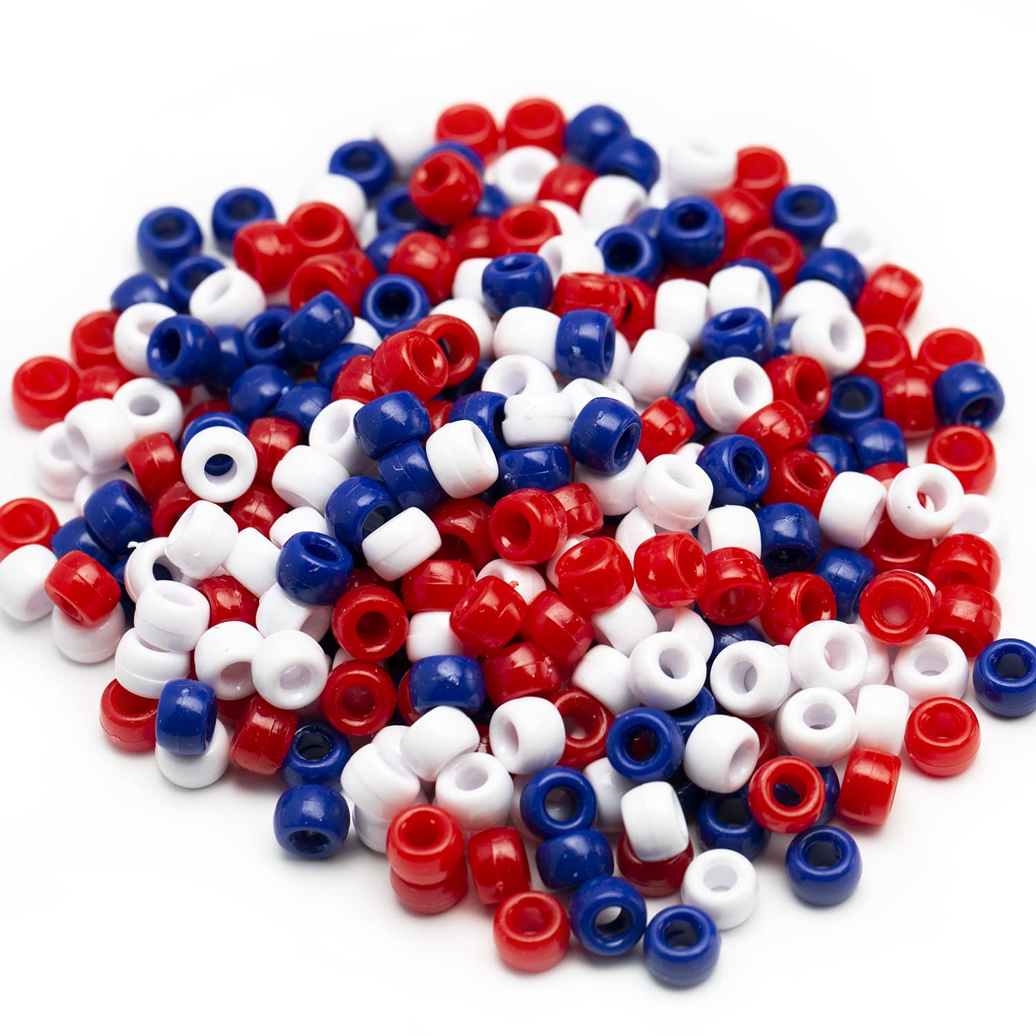 1000 Pcs Flag Color Pony Beads 6x9mm Bulk for Bracelet Necklace Jewelry Making Earring Hair Braiding