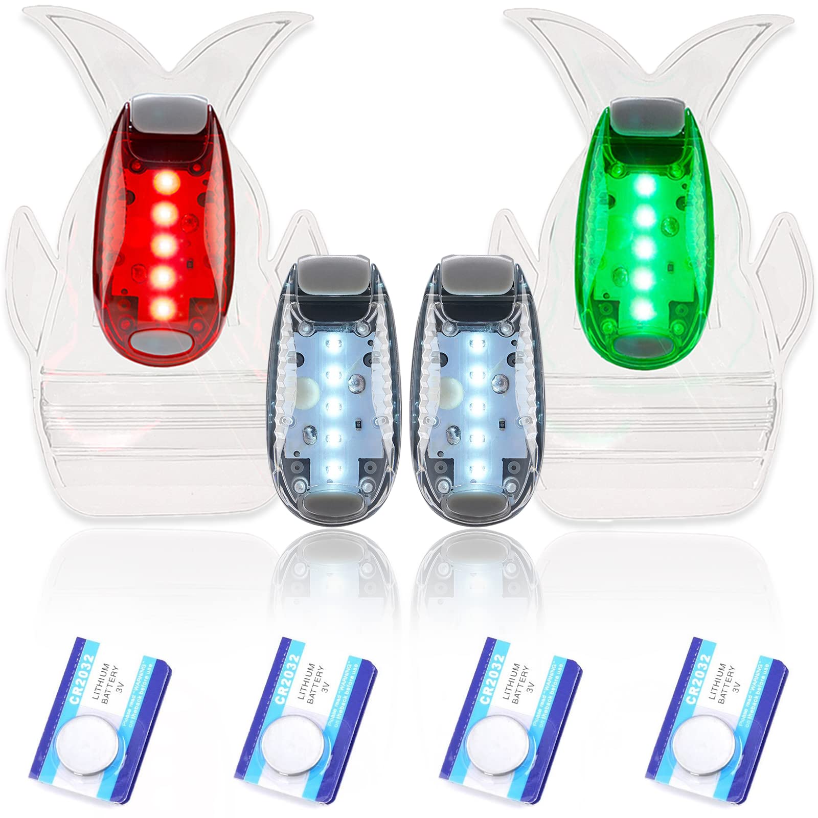 4pcs Navigation Lights for Boats Kayak, LED Safety Light with 3 Types of Flashing Mode, Easy Clip-On Light Kit for Boat Bow, Stern, Mast or Paddles, Pontoon, Yacht, Motorboat, Bike Tail Light…