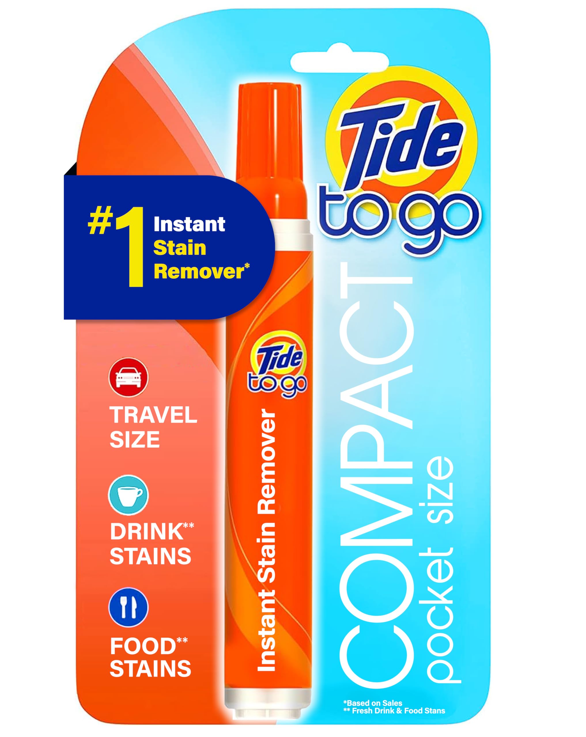 Tide Stain Remover for Clothes, To Go Pen, Instant Spot Remover for Clothes, Travel & Pocket Size, 1 Count