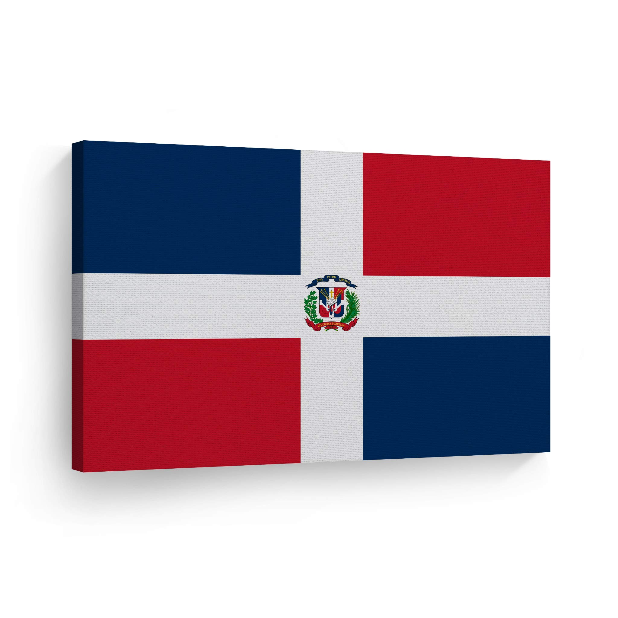 Smile Art Design Dominican Republic Flag Canvas Wall Art Print Country Flags Office Living Room Dorm Bedroom Kitchen Man Cave Sports Club Bar Decor Modern Home Decor Ready to Hang Made in USA - 8x12