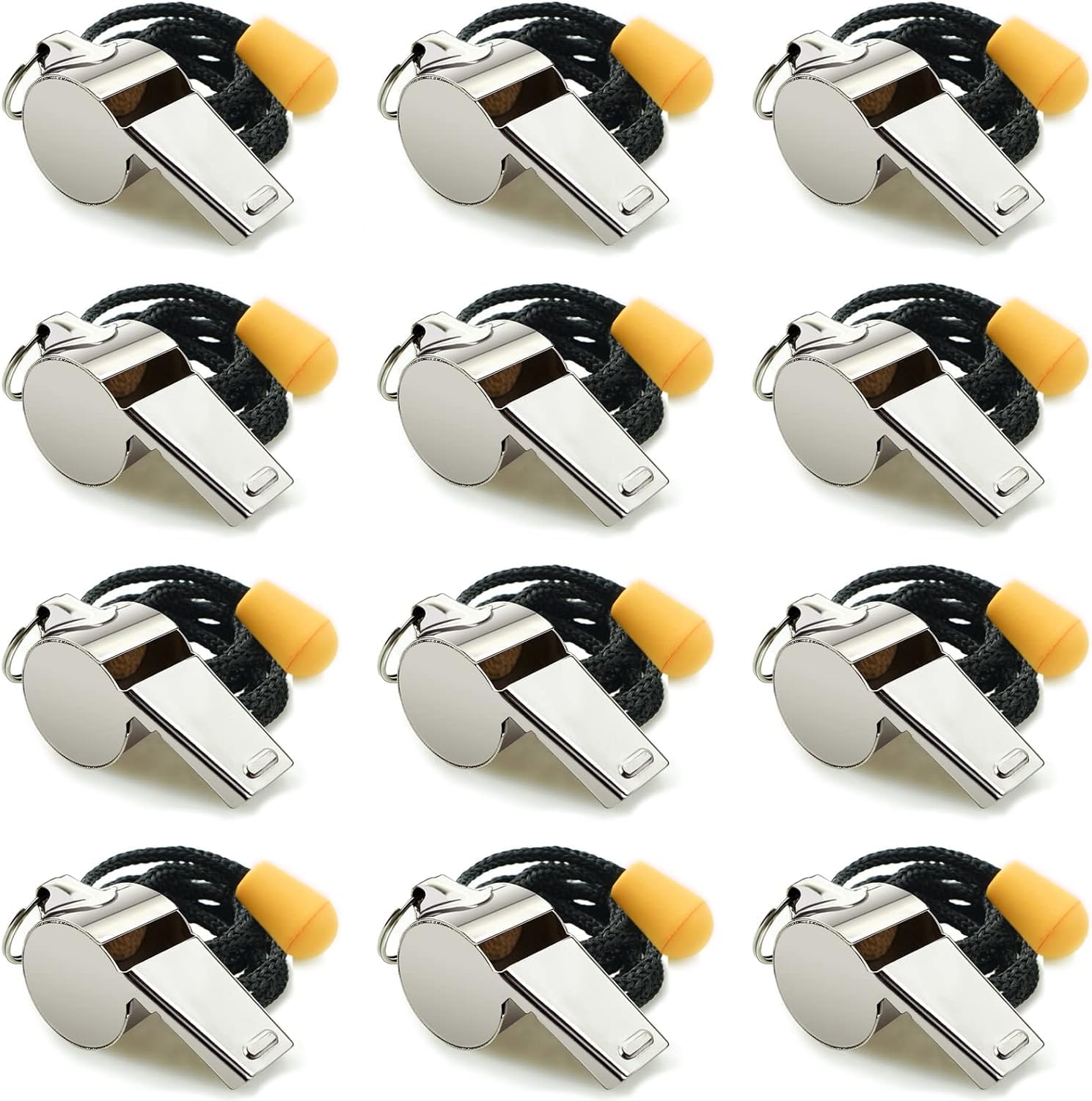 FomatradeWhistle, Coaches Whistle with Lanyard, Whistle for Coaches, Whistle for Teachers, Stainless Steel Sports Whistles, Loud Crisp Sound Whistles Great for Coaches, Referees, and Officials