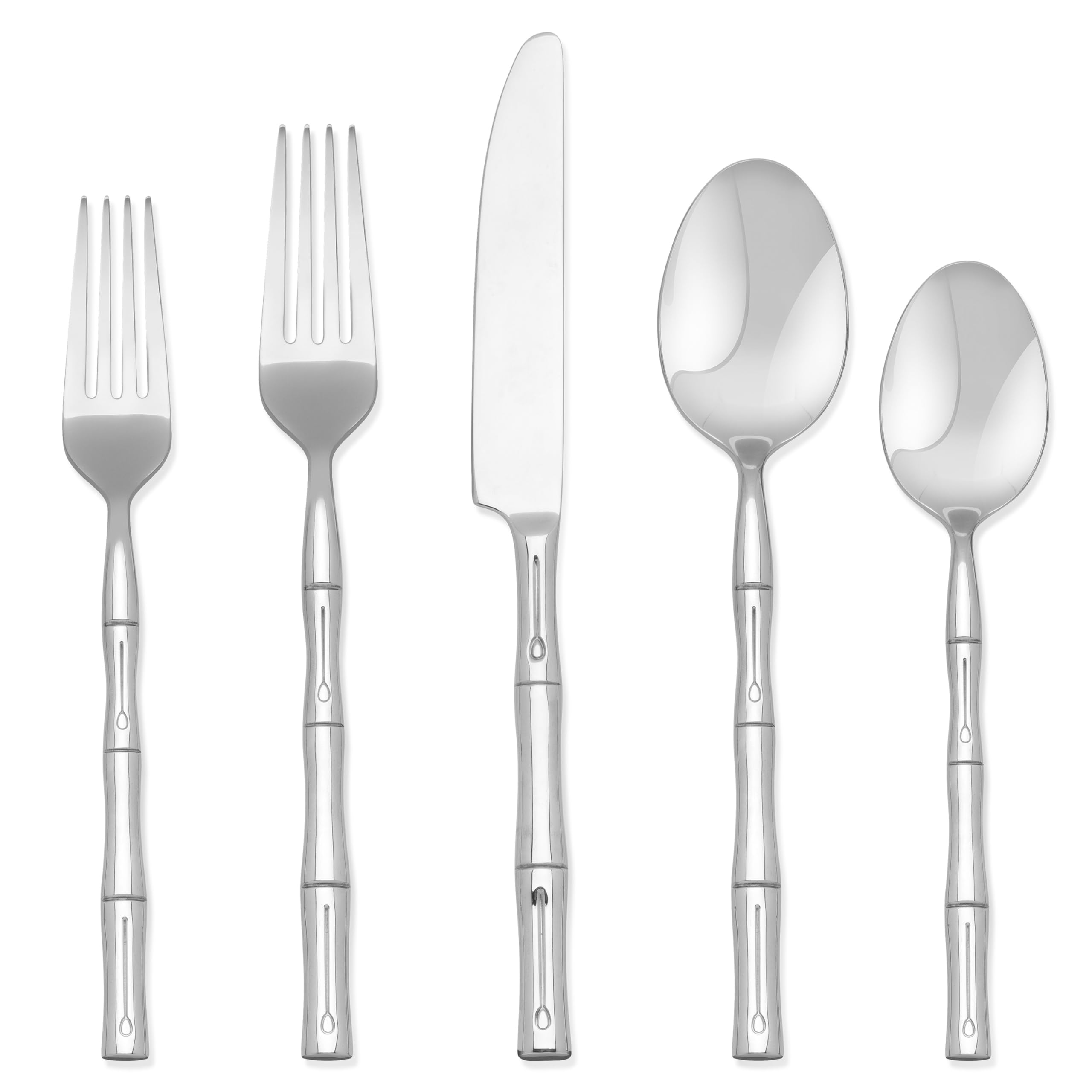 Hampton Forge20 Piece Bamboo Flatware Set, Silver