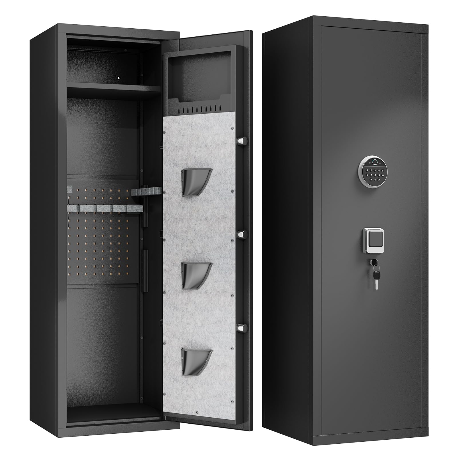 Gun Safes for Home Rifle and Pistol Fireproof Waterproof No Assembly Required Large Gun Cabinets for Rifles Shotguns Long Gun Safe Quick Access Biometric,Gun Ammunition Storage Safes Stack-On Gun Safe