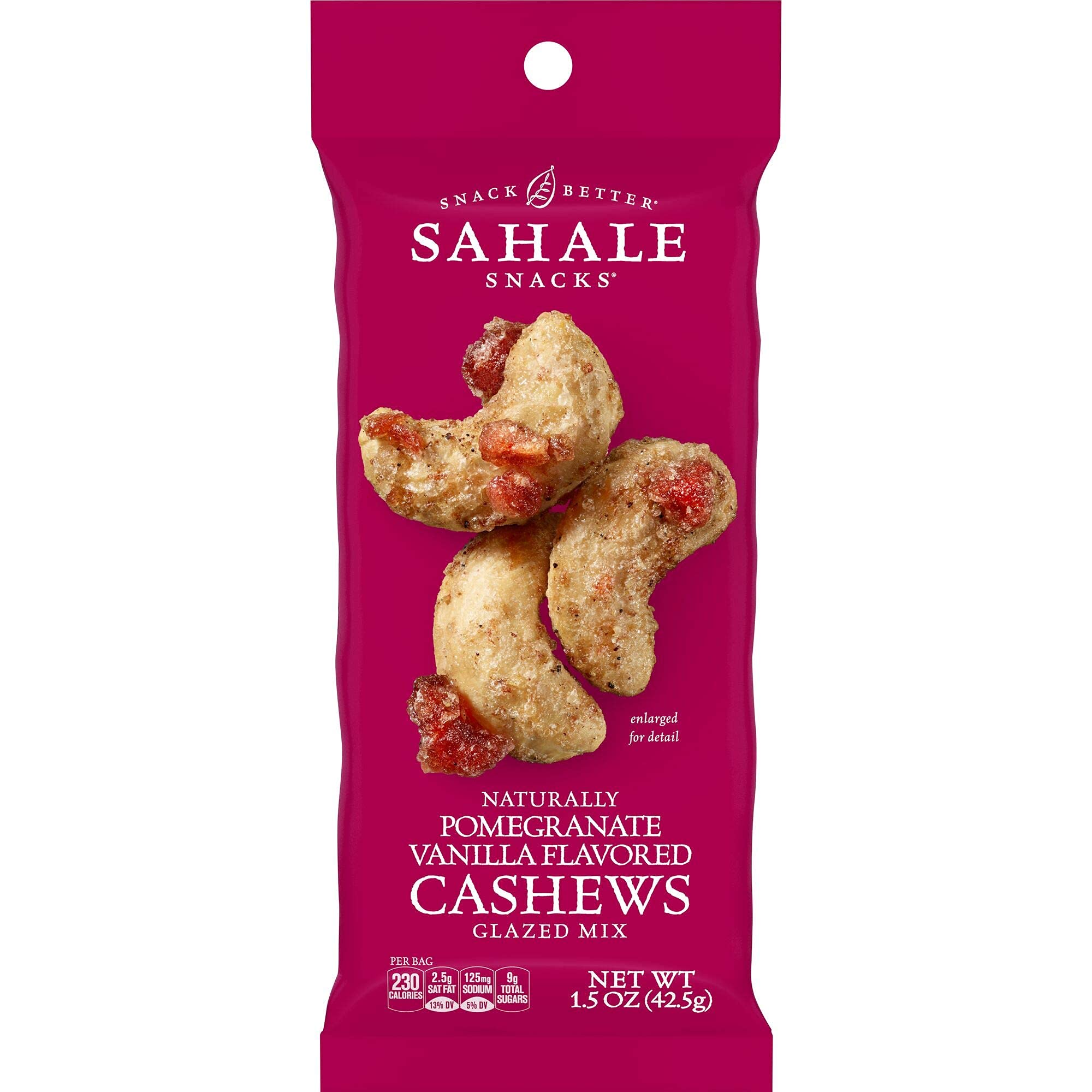 Sahale SnacksPomegranate Vanilla Flavored Cashews Glazed Mix, 1.5 Ounces (Pack of 18)